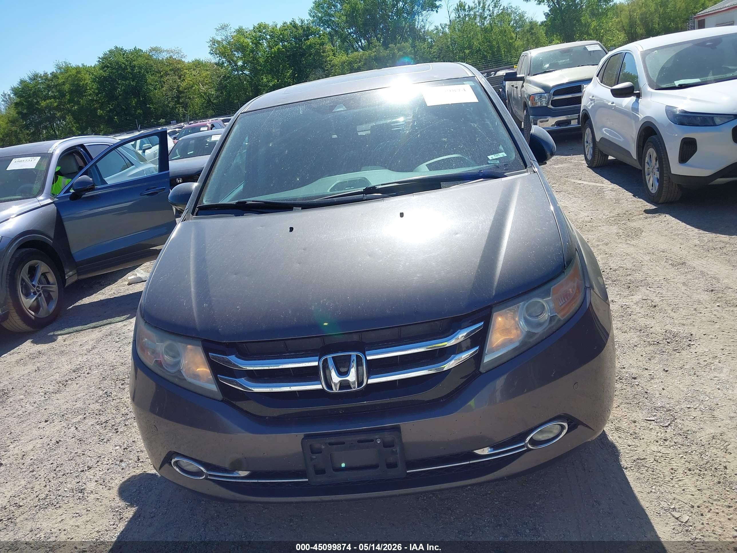 2014 Honda Odyssey Touring/touring Elite Gray vin: 5FNRL5H91EB112605