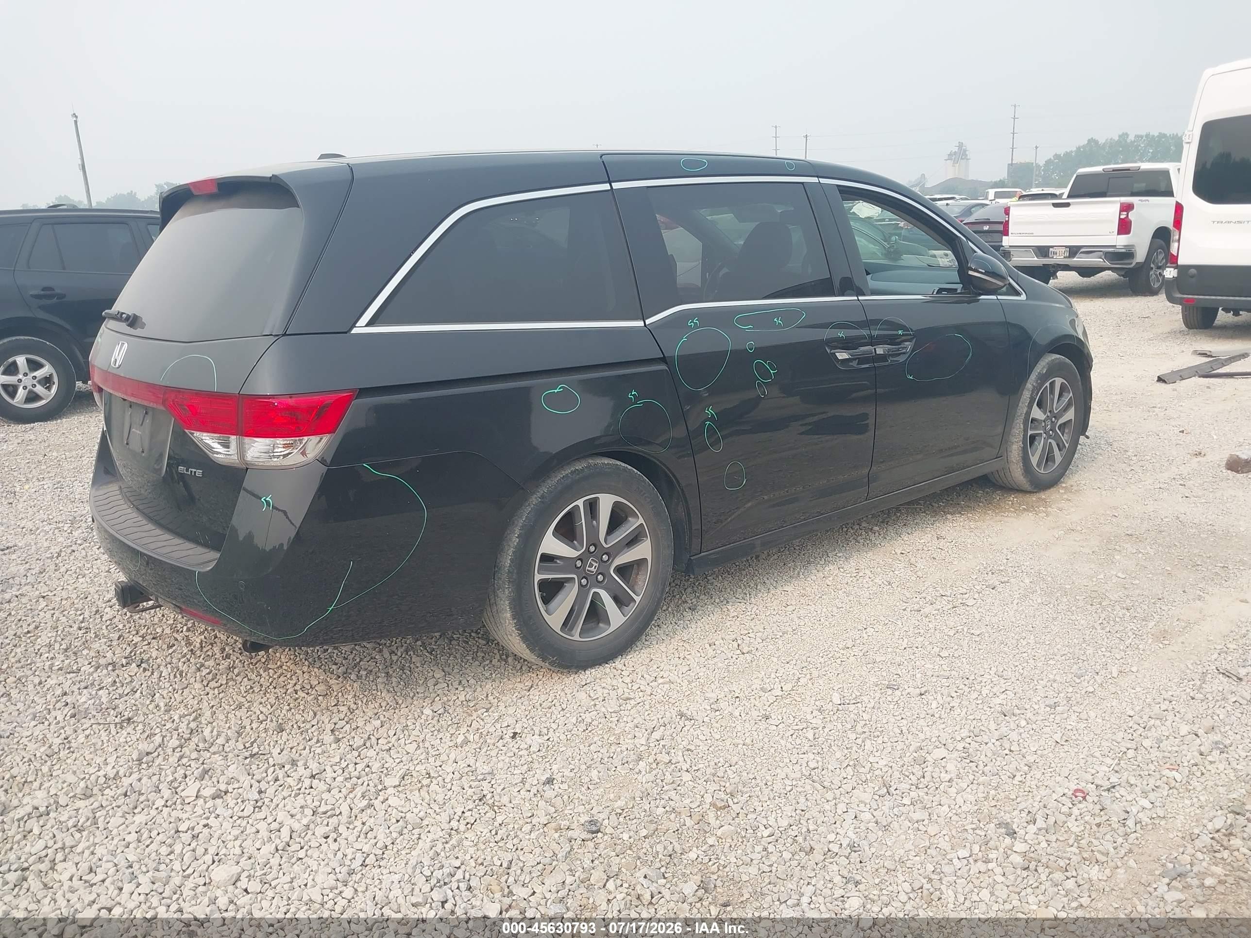 2014 Honda Odyssey Touring/touring Elite Black vin: 5FNRL5H91EB133793