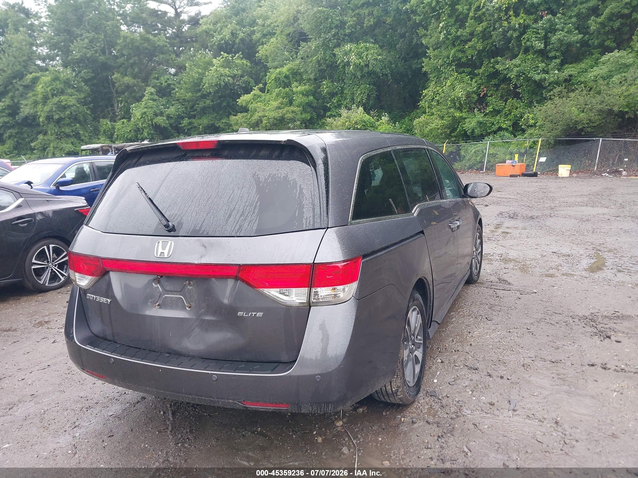 2015 Honda Odyssey Touring/touring Elite Gray vin: 5FNRL5H91FB073791