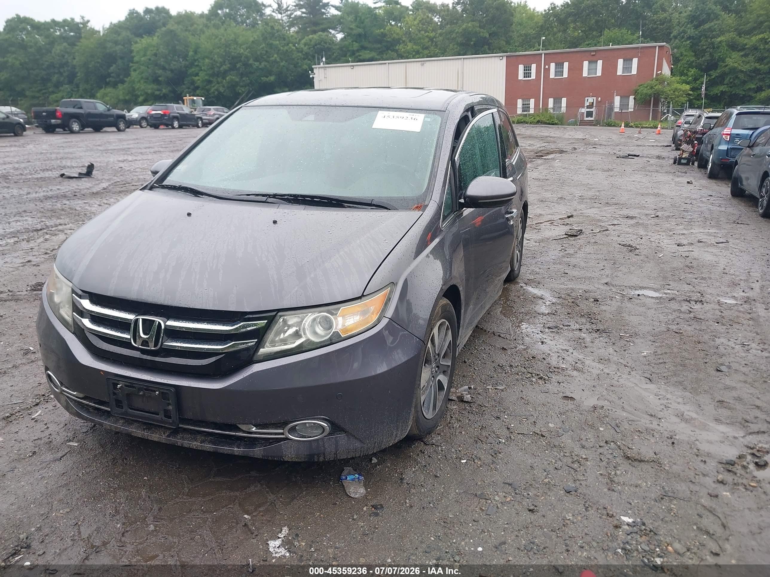 2015 Honda Odyssey Touring/touring Elite Gray vin: 5FNRL5H91FB073791