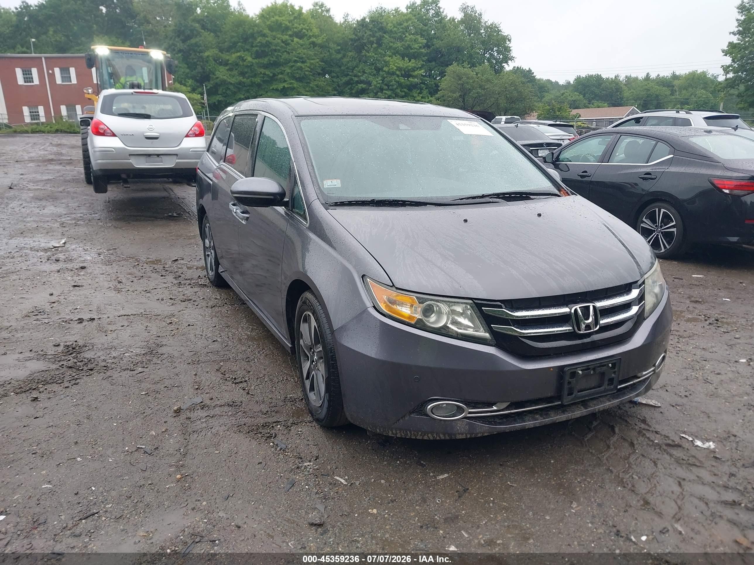 2015 Honda Odyssey Touring/touring Elite Gray vin: 5FNRL5H91FB073791