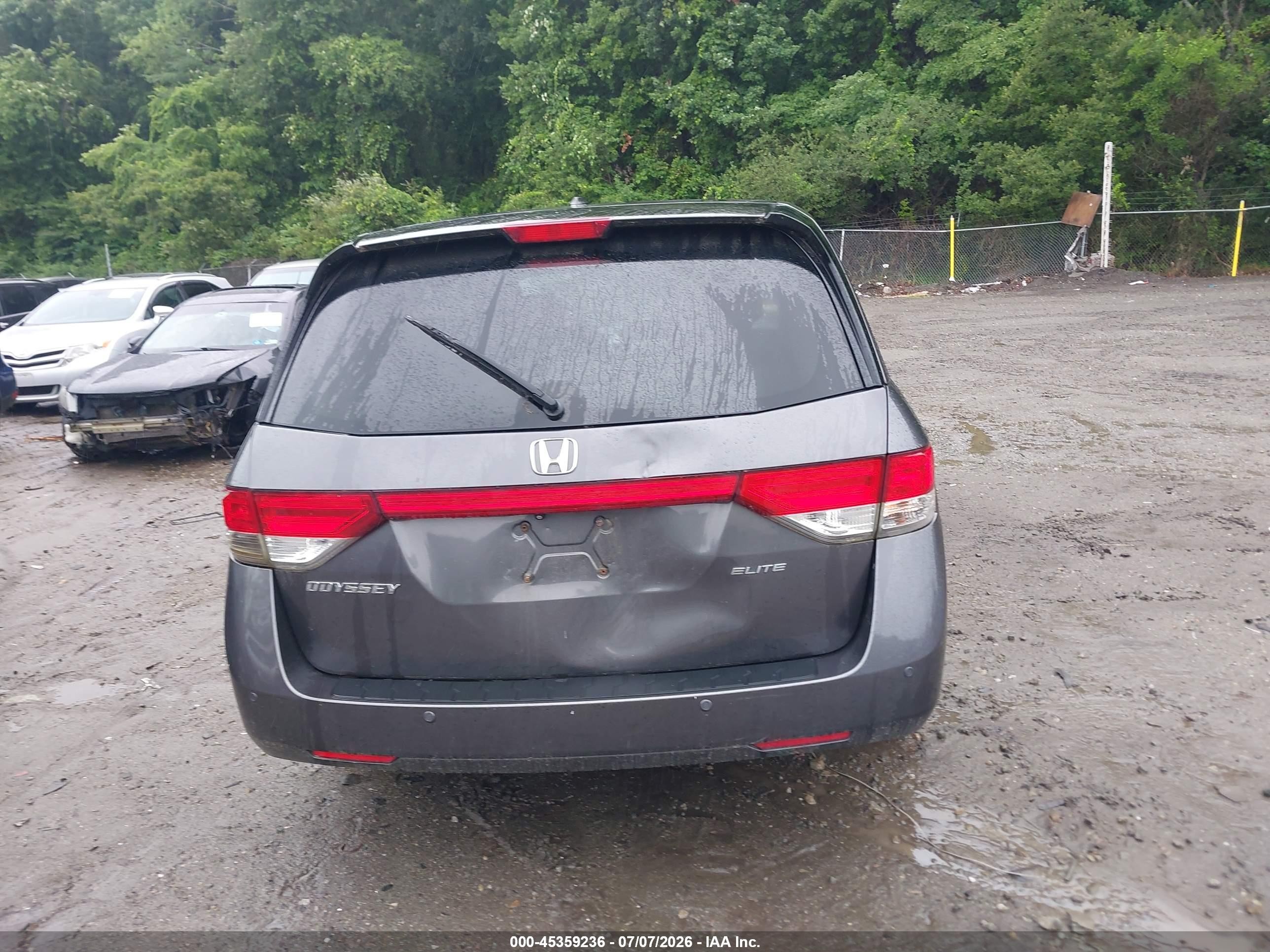 2015 Honda Odyssey Touring/touring Elite Gray vin: 5FNRL5H91FB073791
