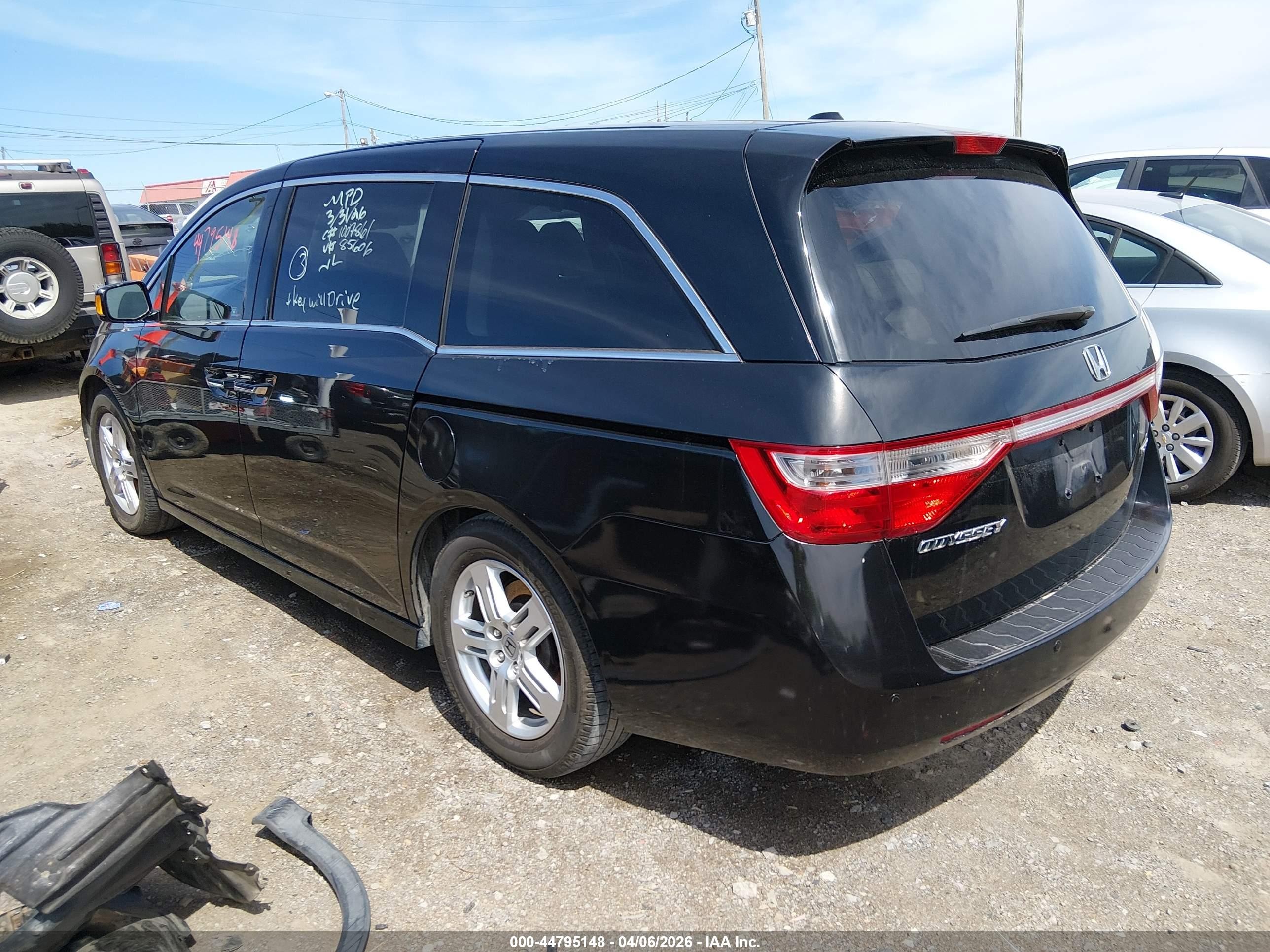 2012 Honda Odyssey Touring/touring Elite Black vin: 5FNRL5H92CB085606