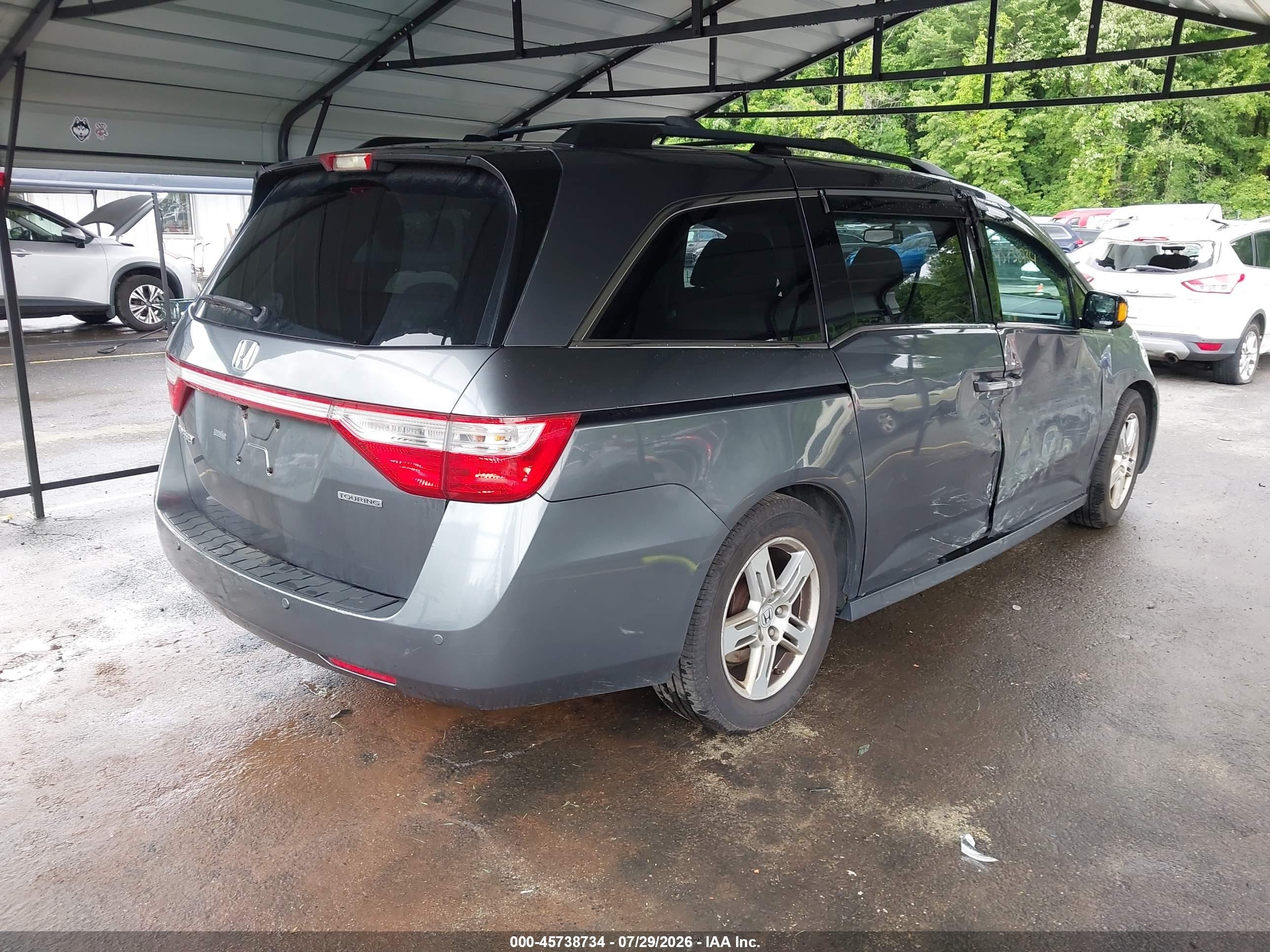 2012 Honda Odyssey Touring/touring Elite Gray vin: 5FNRL5H92CB087663