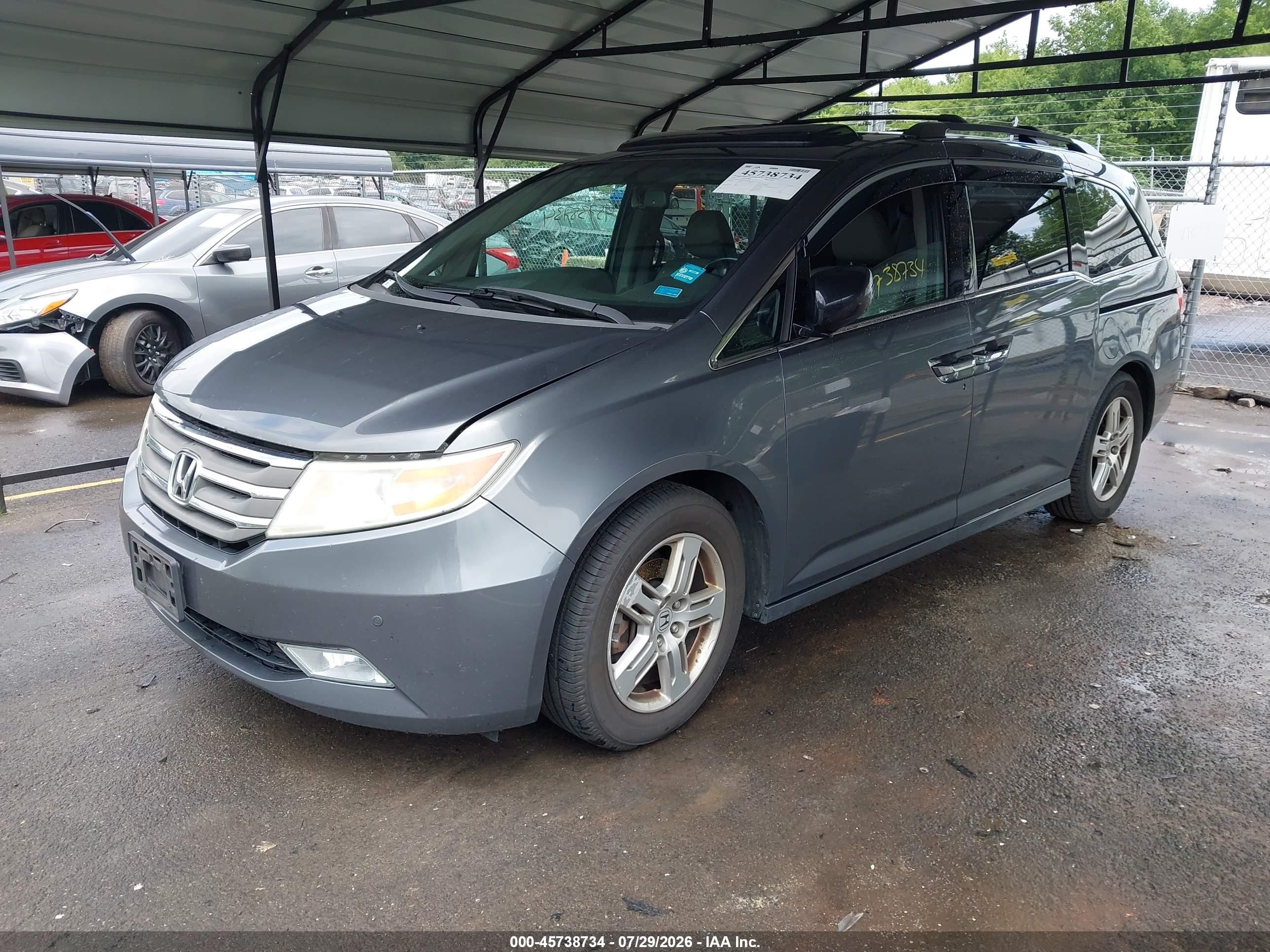2012 Honda Odyssey Touring/touring Elite Gray vin: 5FNRL5H92CB087663