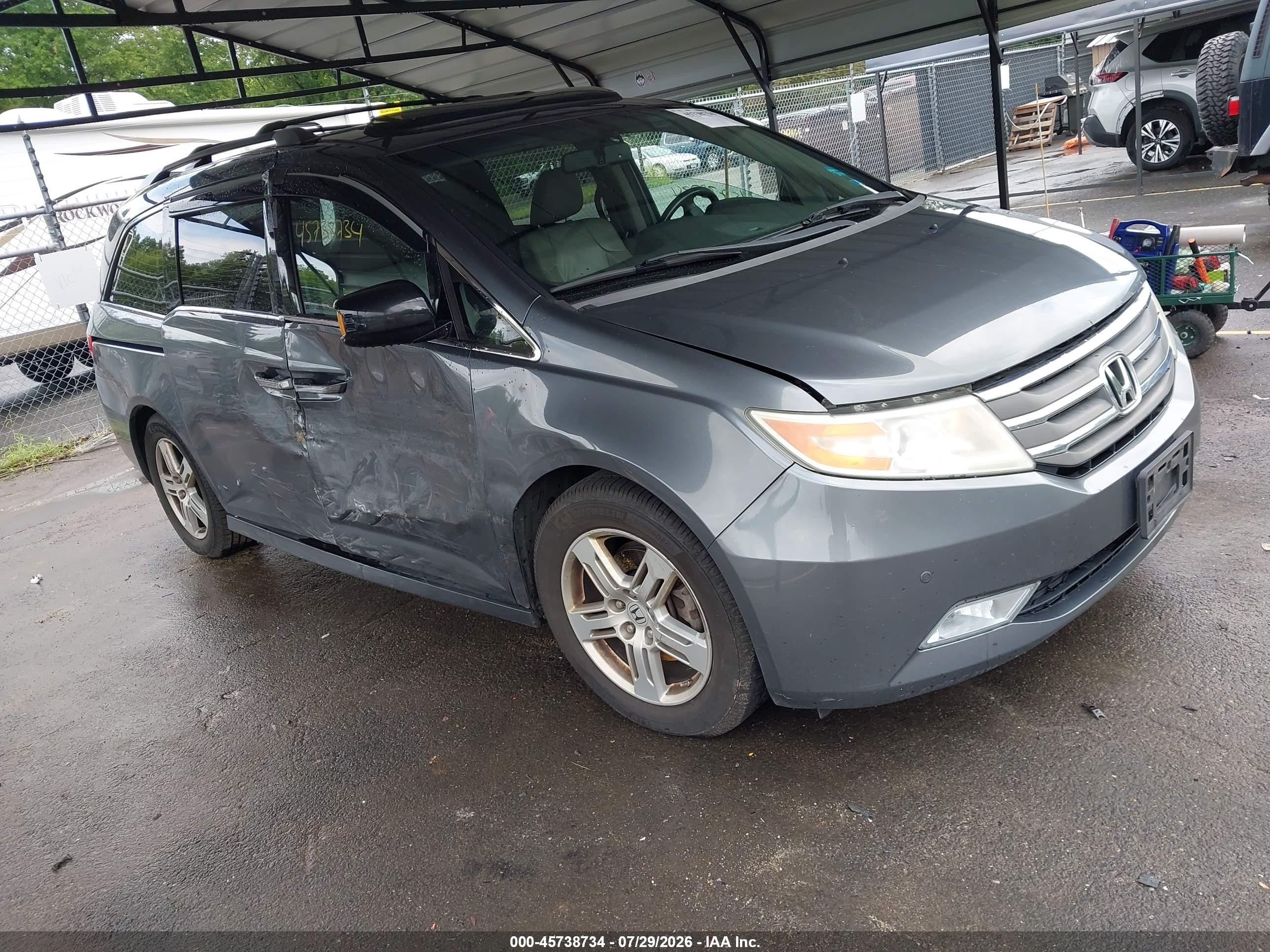 2012 Honda Odyssey Touring/touring Elite Gray vin: 5FNRL5H92CB087663