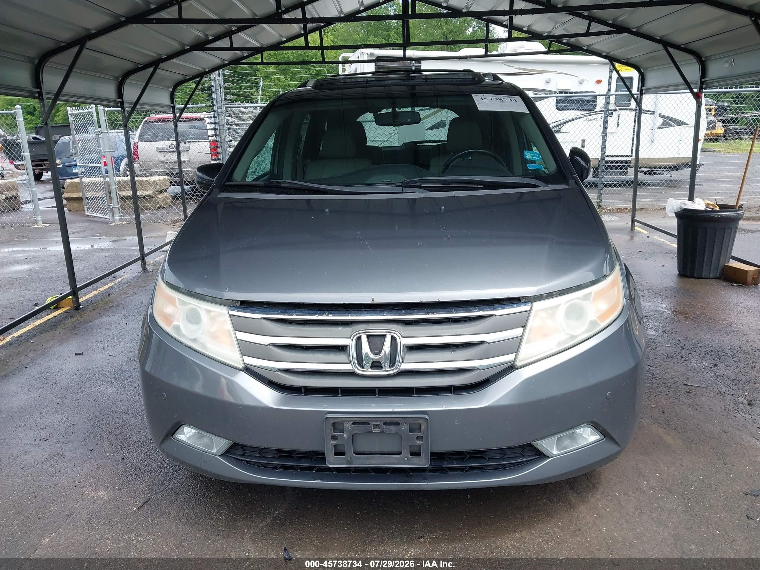 2012 Honda Odyssey Touring/touring Elite Gray vin: 5FNRL5H92CB087663