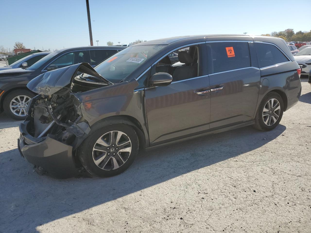 2014 Honda Odyssey Touring Gray vin: 5FNRL5H92EB003943