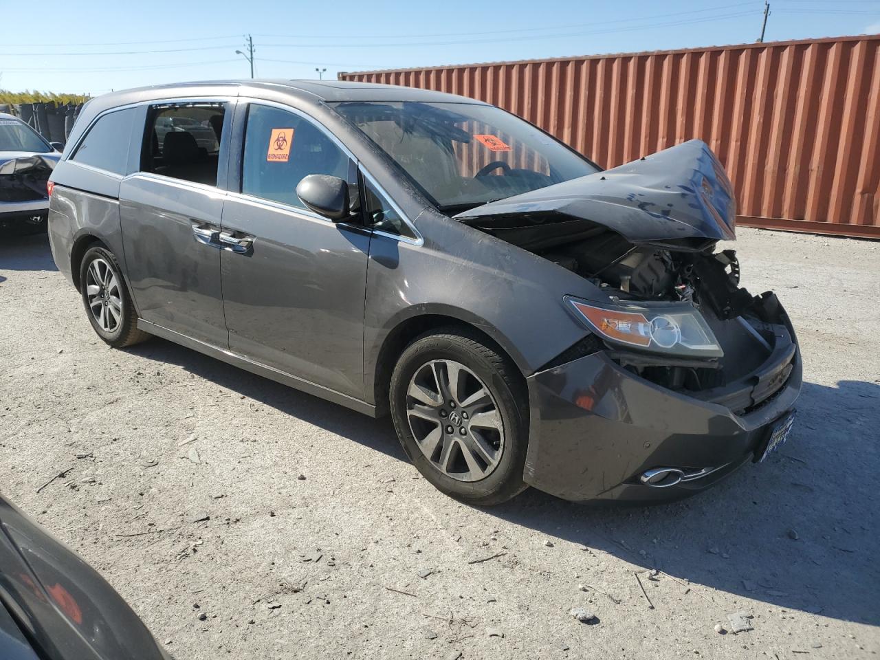 2014 Honda Odyssey Touring Gray vin: 5FNRL5H92EB003943