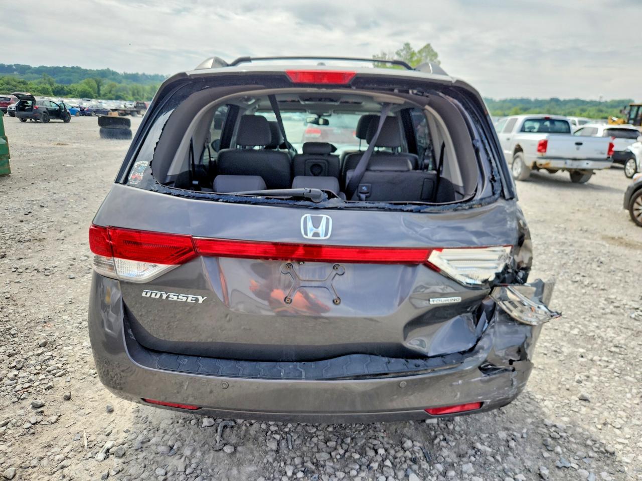 2014 Honda Odyssey Touring Gray vin: 5FNRL5H92EB070106