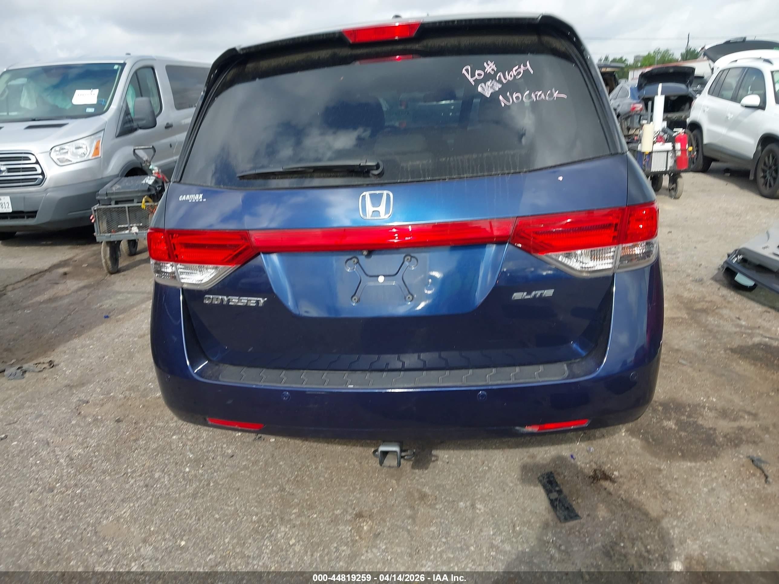 2015 Honda Odyssey Touring/touring Elite Blue vin: 5FNRL5H92FB028150
