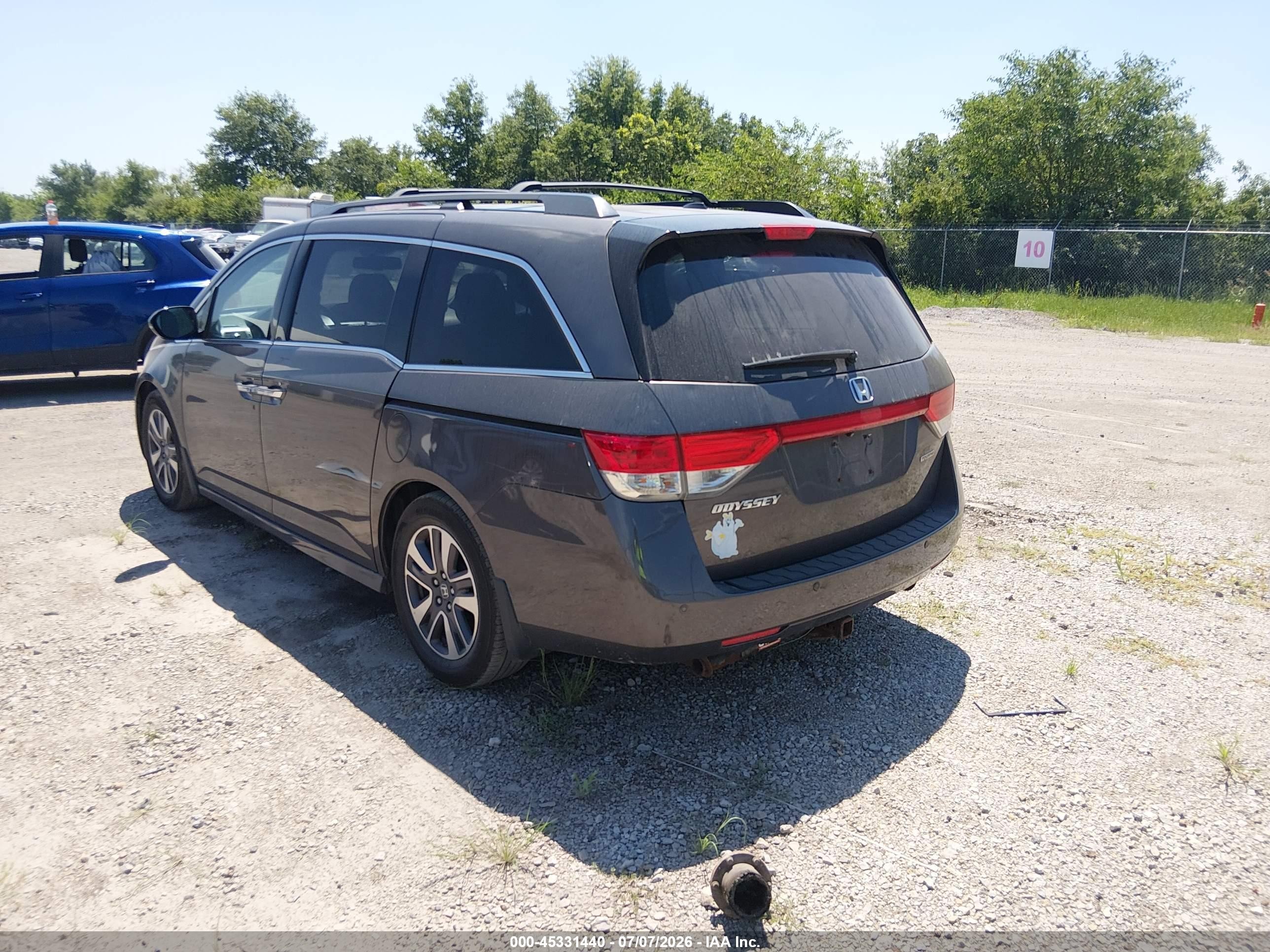 2015 Honda Odyssey Touring/touring Elite Gray vin: 5FNRL5H92FB112260