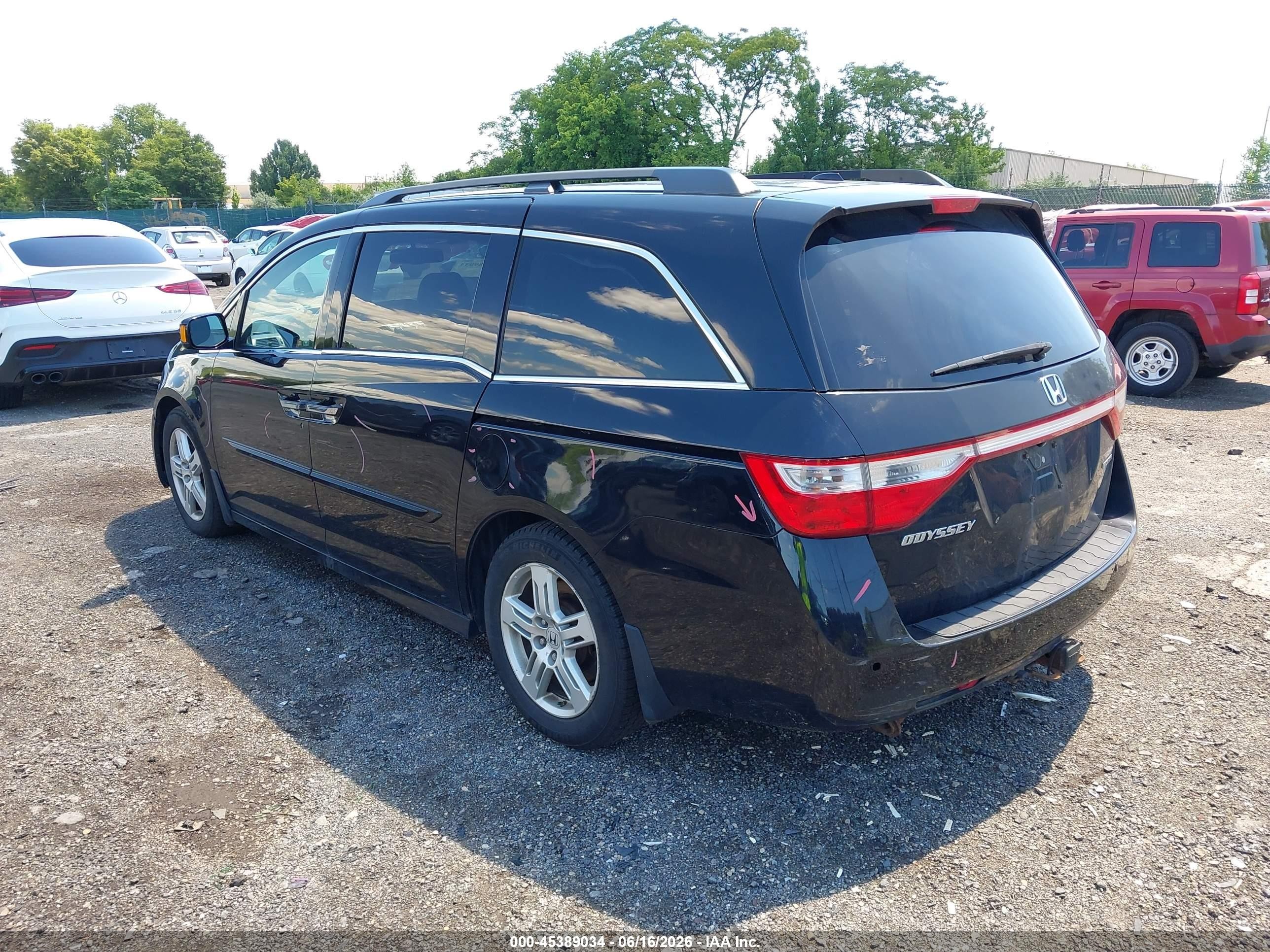 2012 Honda Odyssey Touring/touring Elite Black vin: 5FNRL5H93CB053070