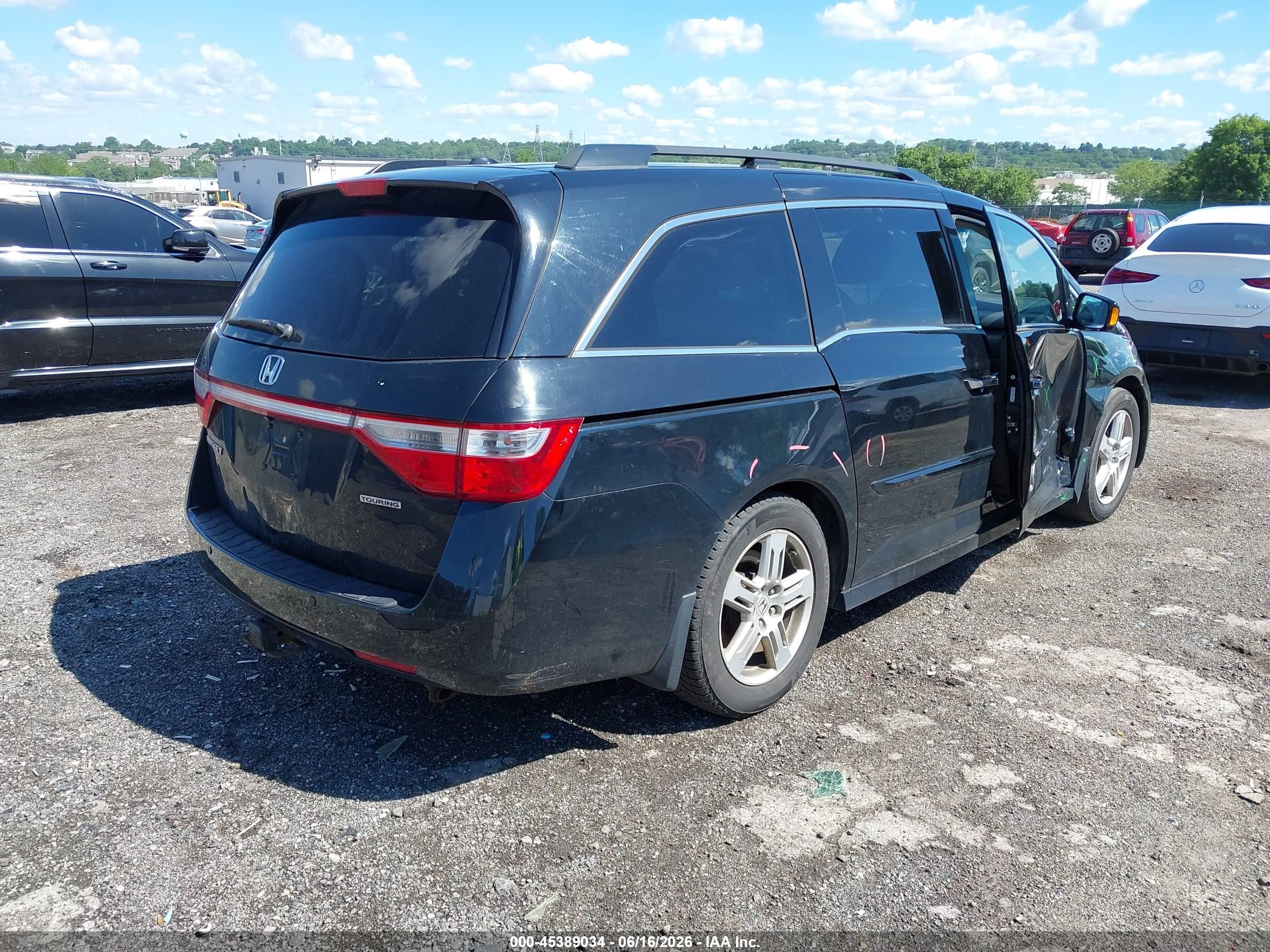 2012 Honda Odyssey Touring/touring Elite Black vin: 5FNRL5H93CB053070