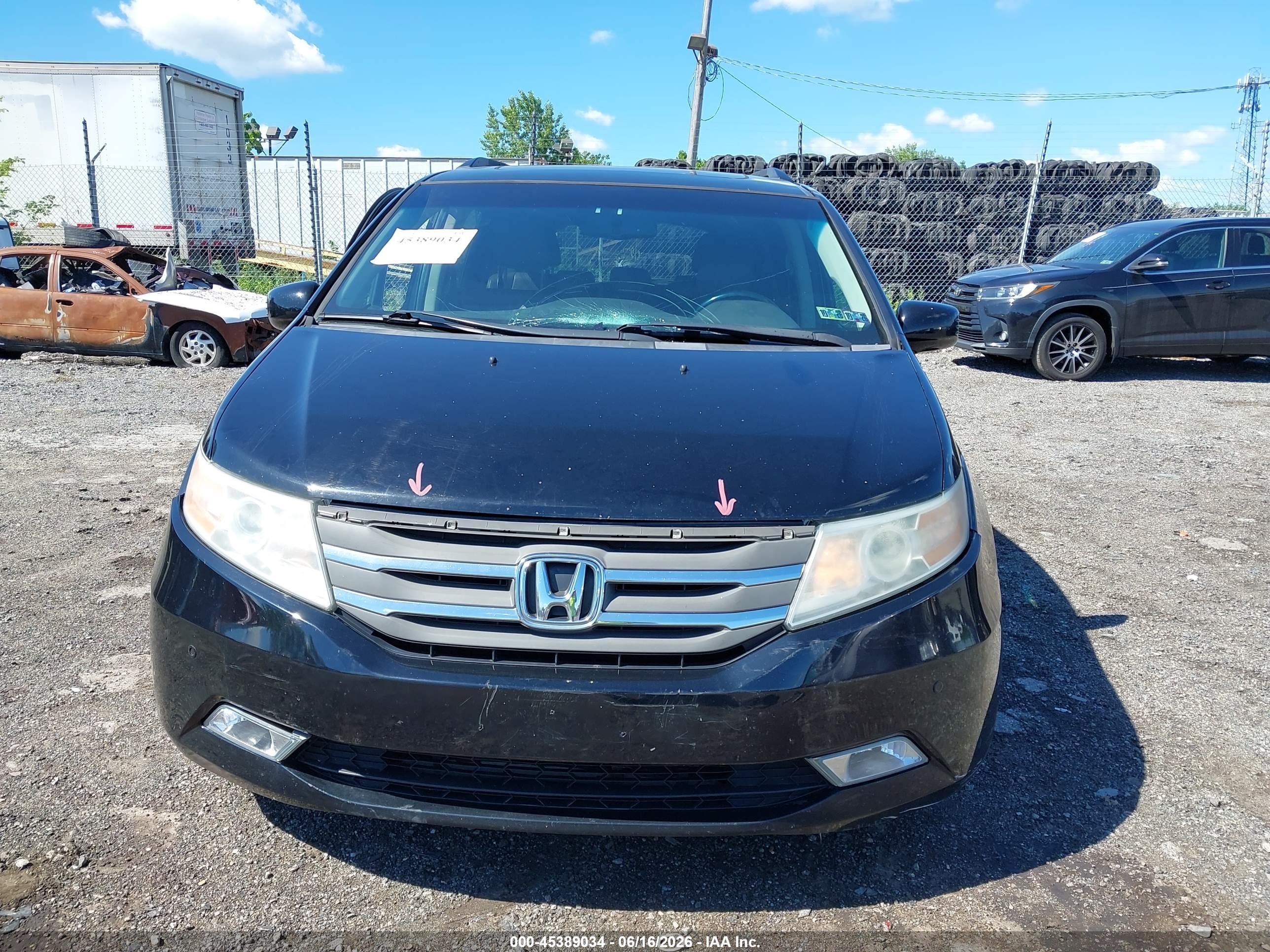 2012 Honda Odyssey Touring/touring Elite Black vin: 5FNRL5H93CB053070