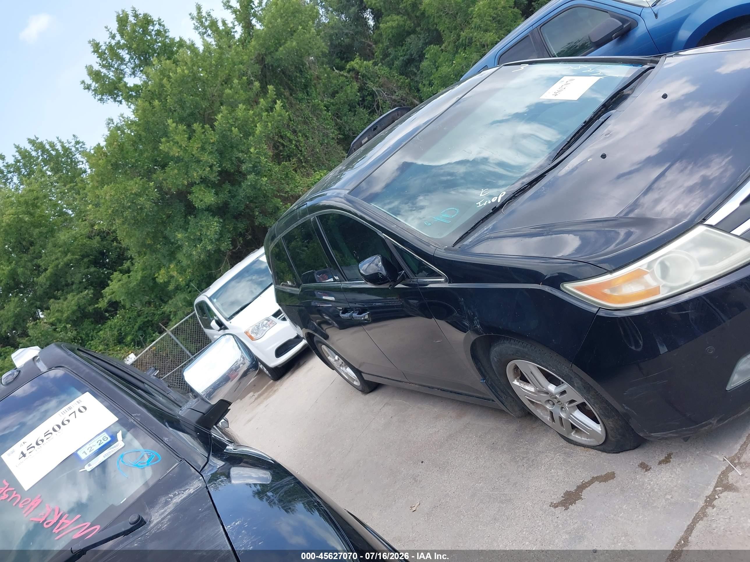 2012 Honda Odyssey Touring/touring Elite Black vin: 5FNRL5H93CB079894