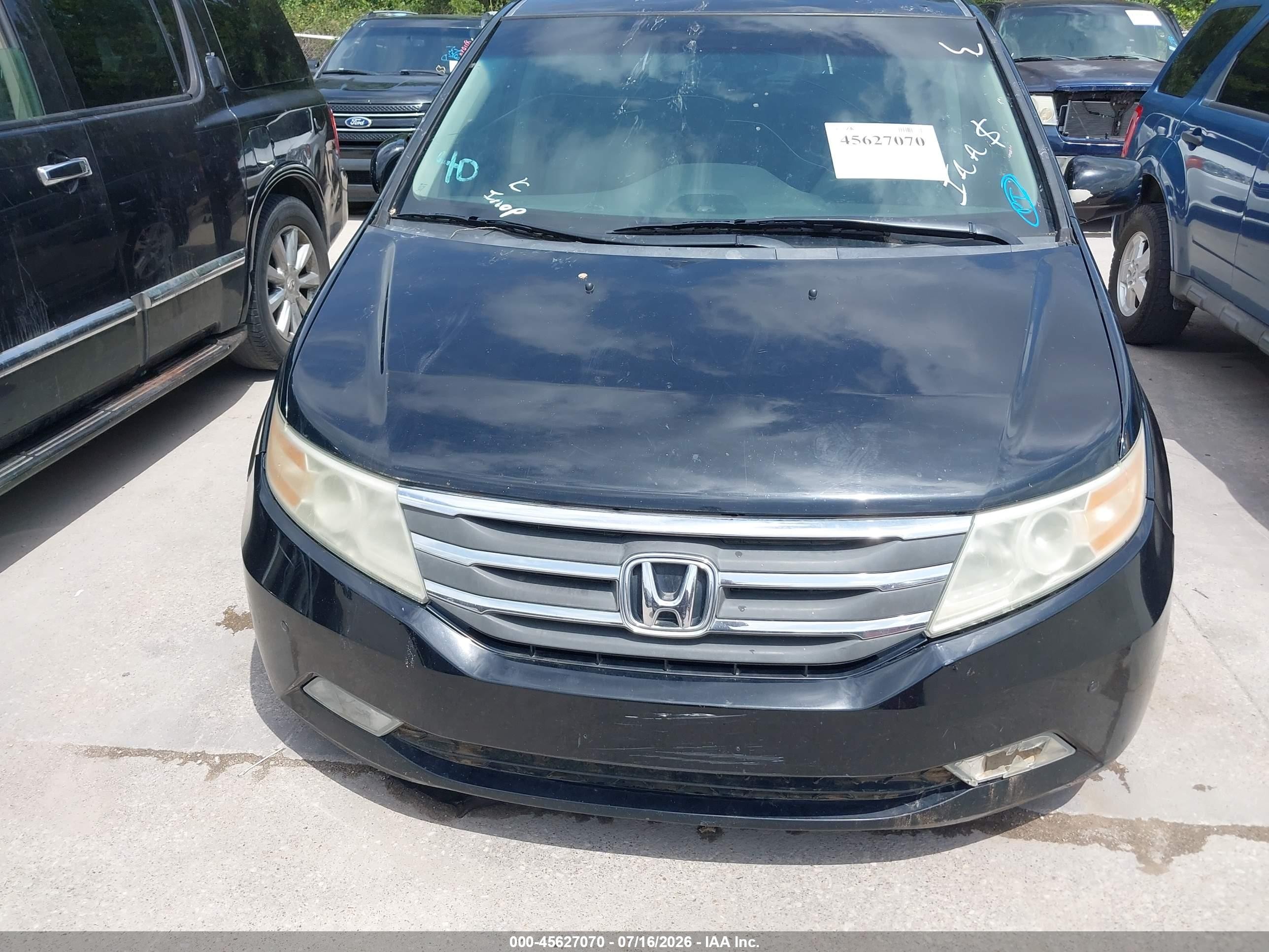 2012 Honda Odyssey Touring/touring Elite Black vin: 5FNRL5H93CB079894