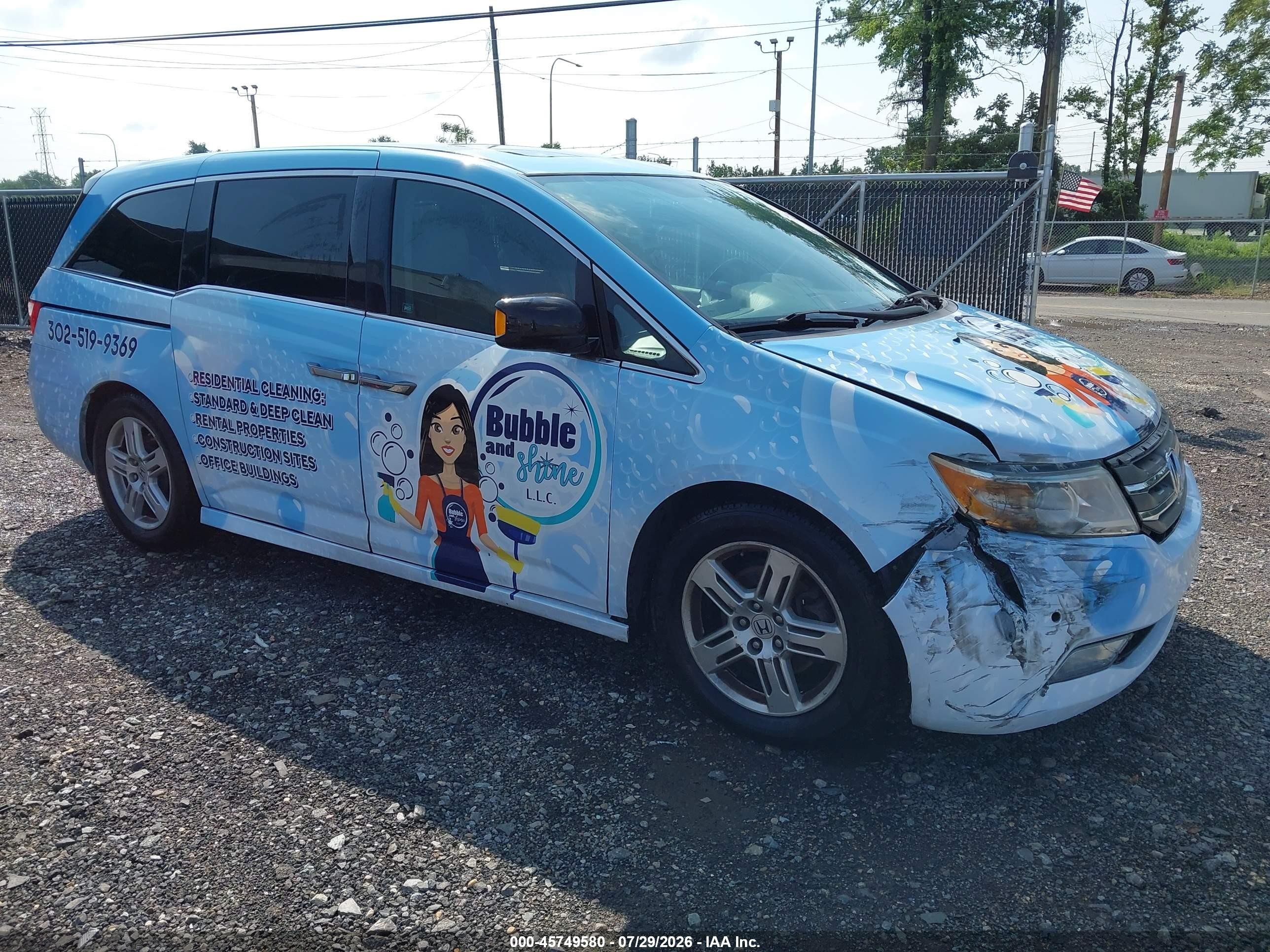 2013 Honda Odyssey Touring/touring Elite Blue vin: 5FNRL5H93DB006025