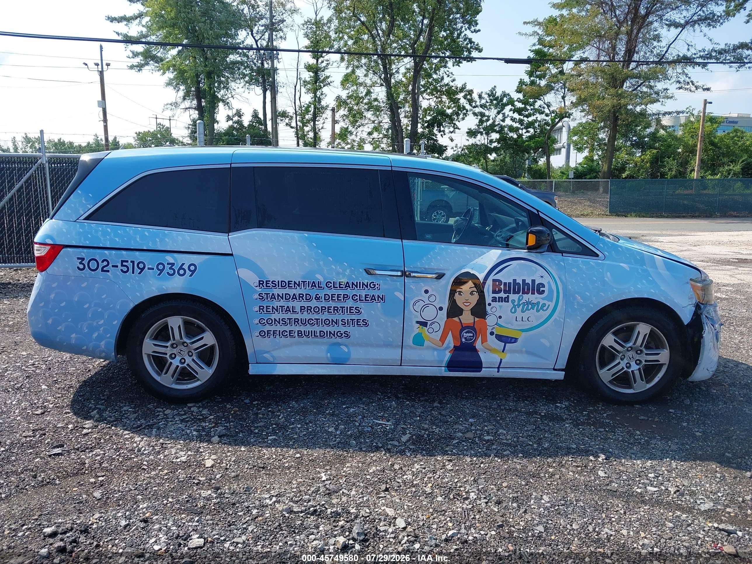 2013 Honda Odyssey Touring/touring Elite Blue vin: 5FNRL5H93DB006025