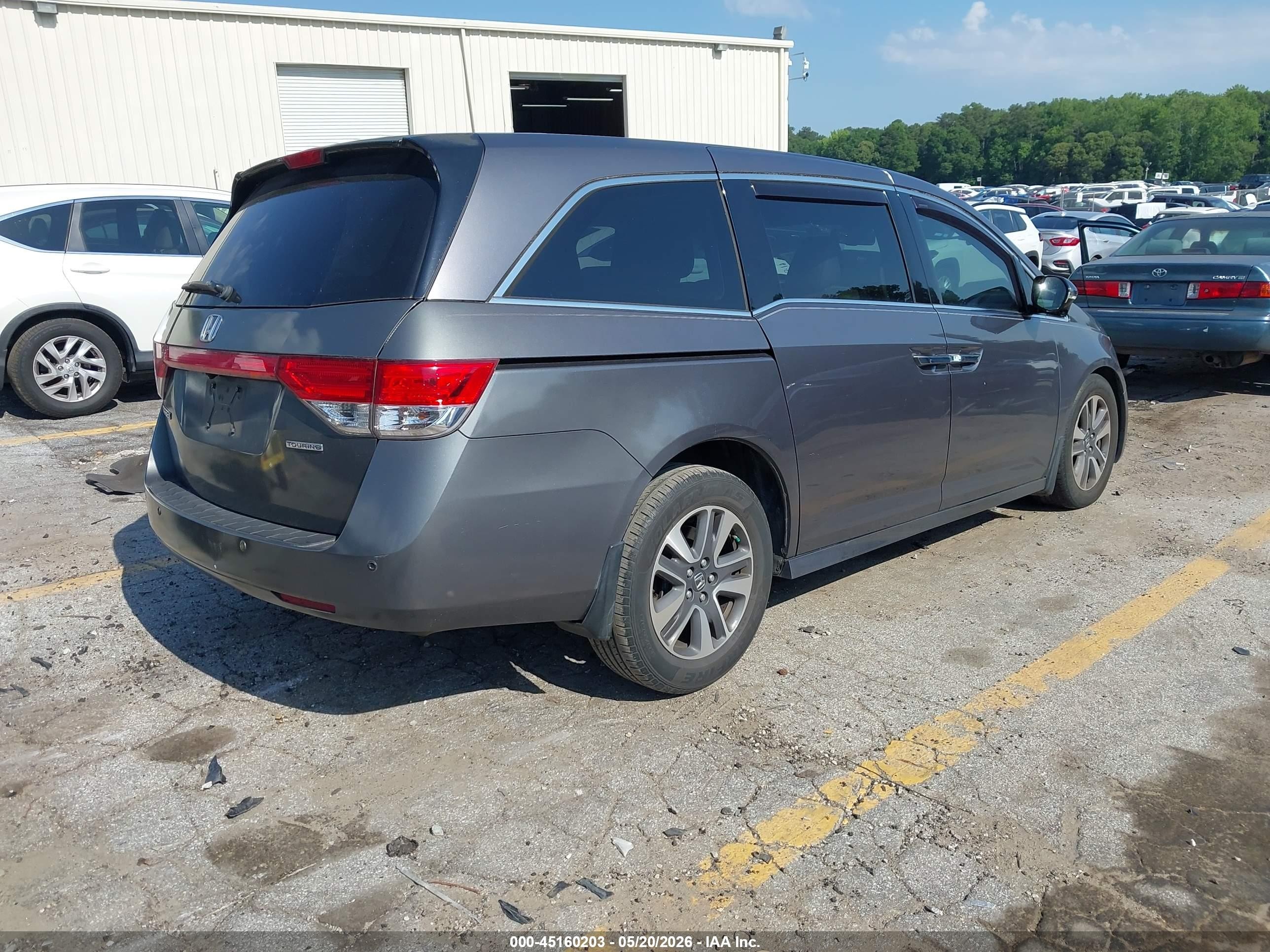 2014 Honda Odyssey Touring/touring Elite Gray vin: 5FNRL5H93EB009895