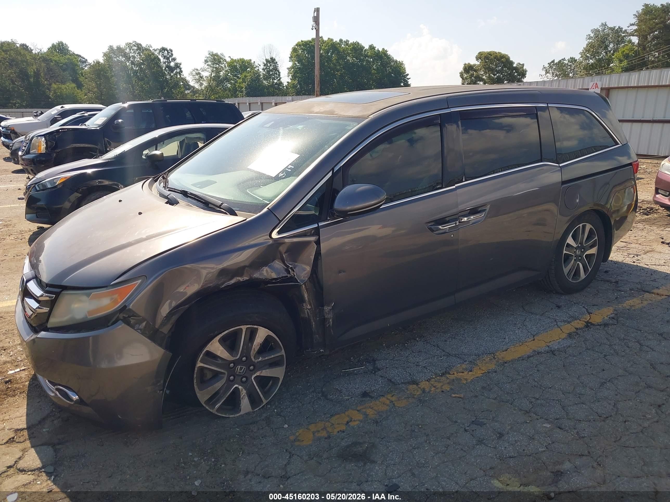 2014 Honda Odyssey Touring/touring Elite Gray vin: 5FNRL5H93EB009895