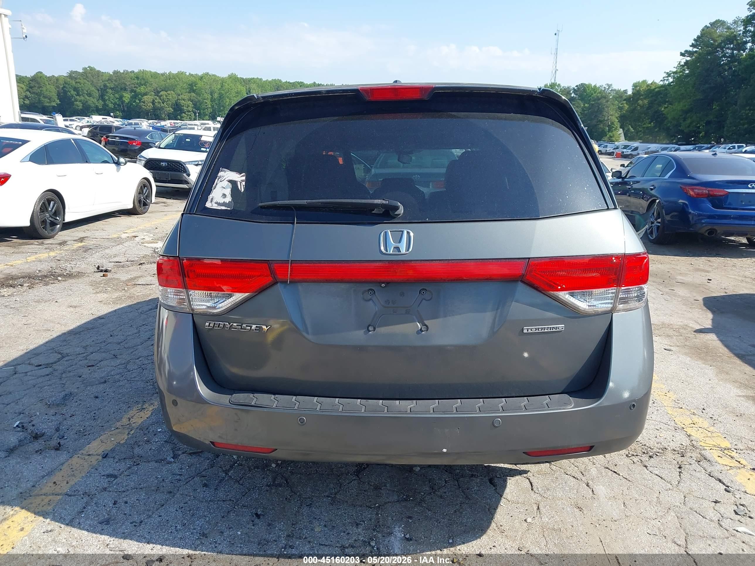 2014 Honda Odyssey Touring/touring Elite Gray vin: 5FNRL5H93EB009895