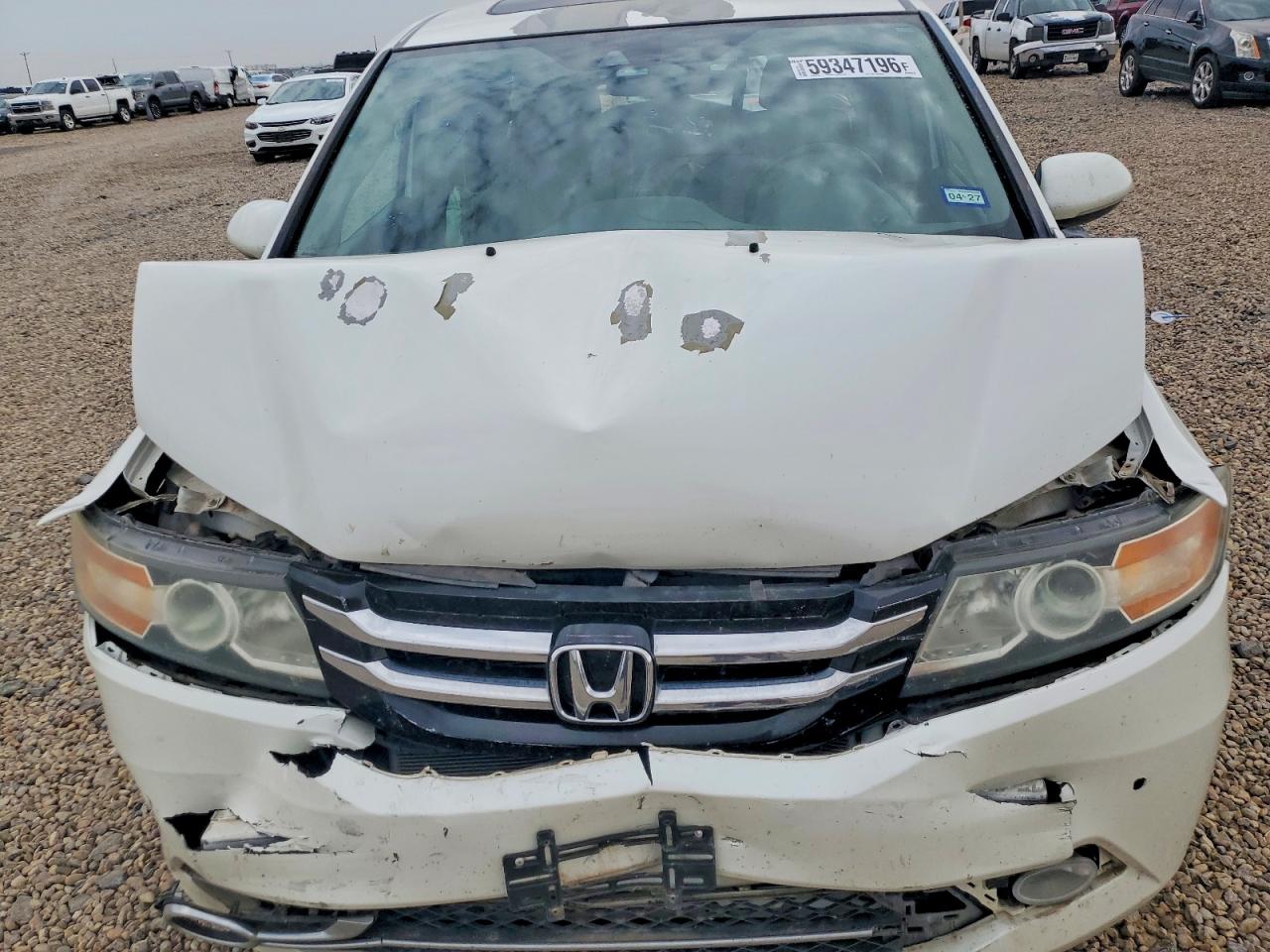2014 Honda Odyssey Touring White vin: 5FNRL5H93EB045179