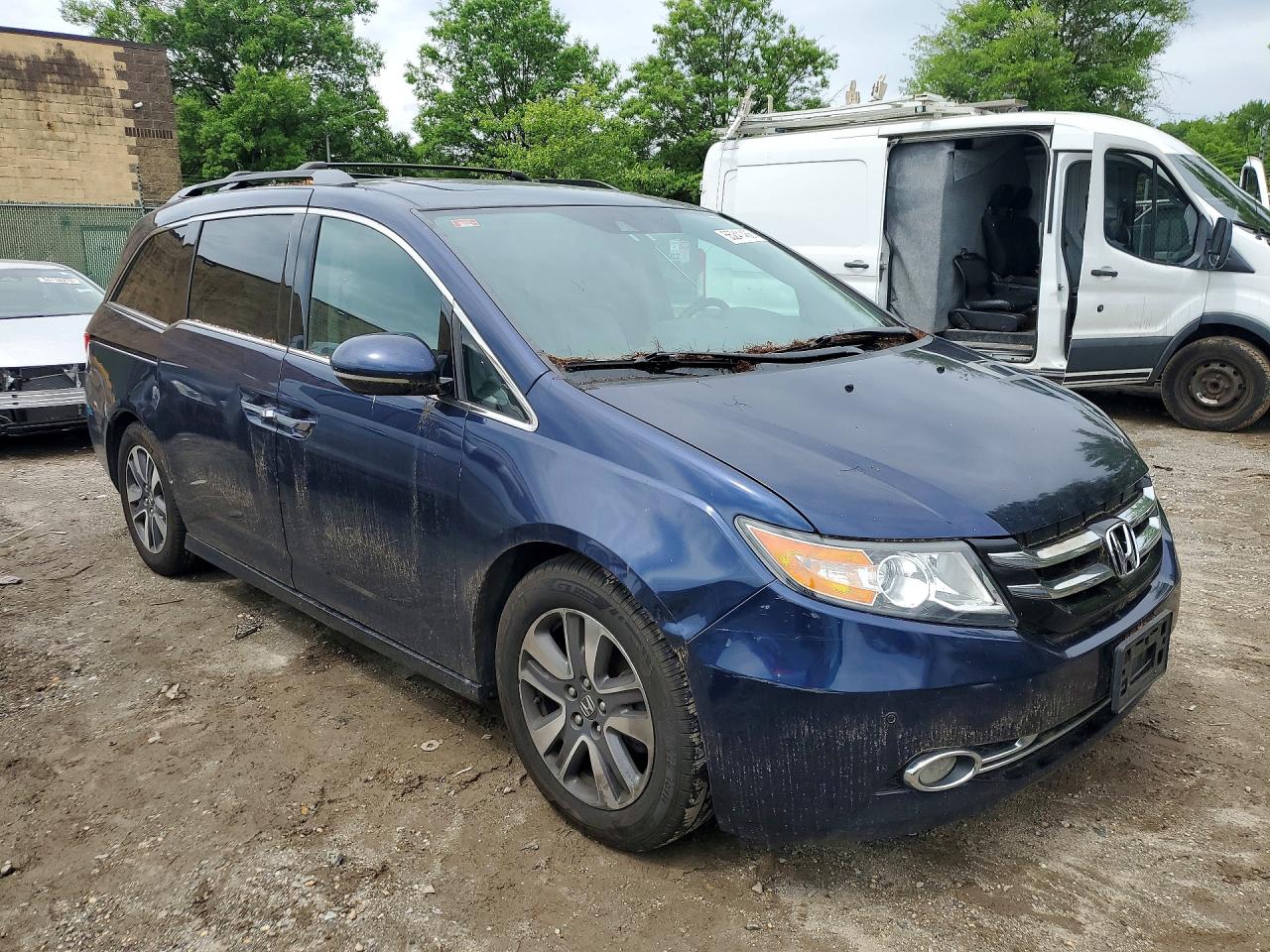 2014 Honda Odyssey Touring Blue vin: 5FNRL5H93EB131219