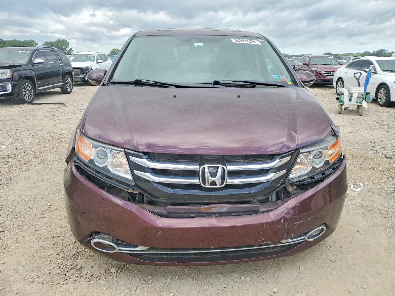 2014 Honda Odyssey Touring Burgundy vin: 5FNRL5H94EB035888