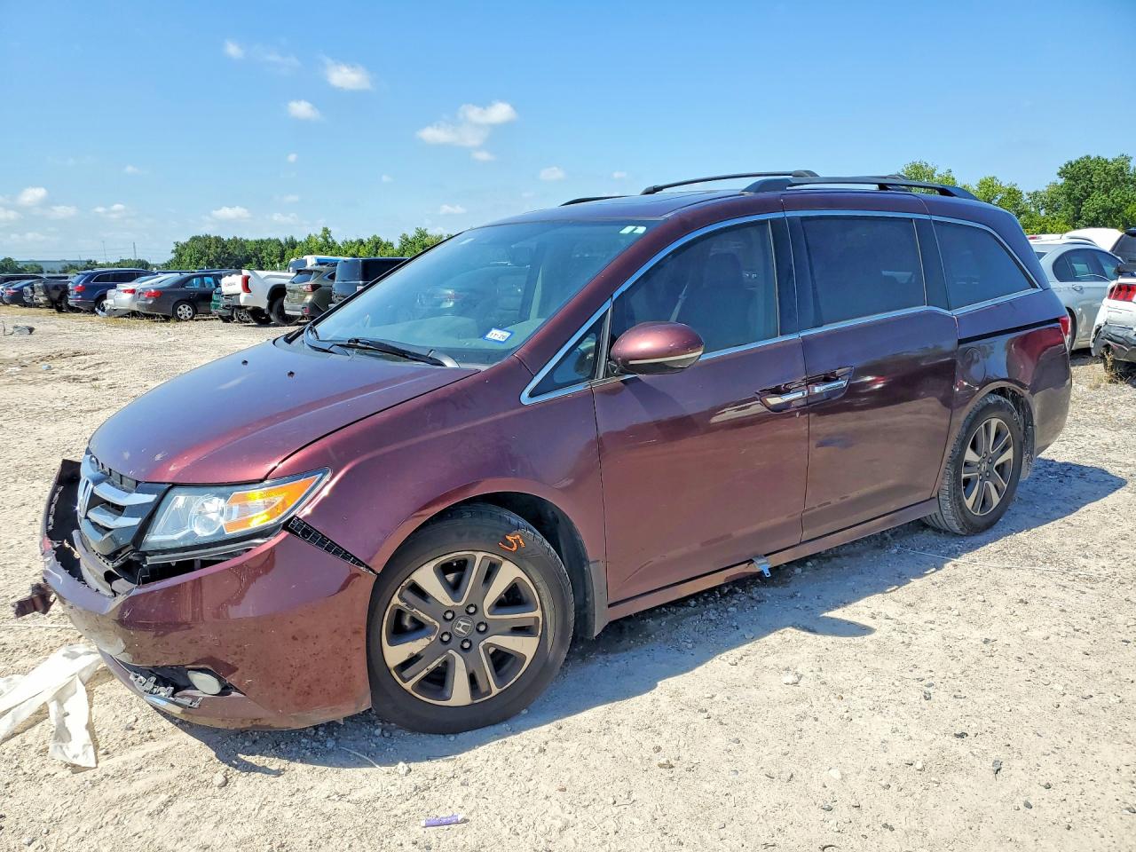 2015 Honda Odyssey Touring Темно-бордовый vin: 5FNRL5H94FB033365