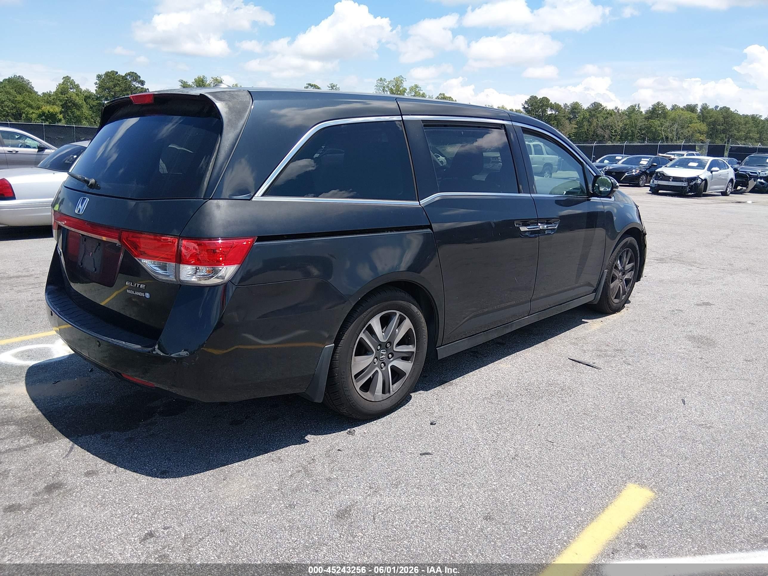2014 Honda Odyssey Touring/touring Elite Black vin: 5FNRL5H95EB039917