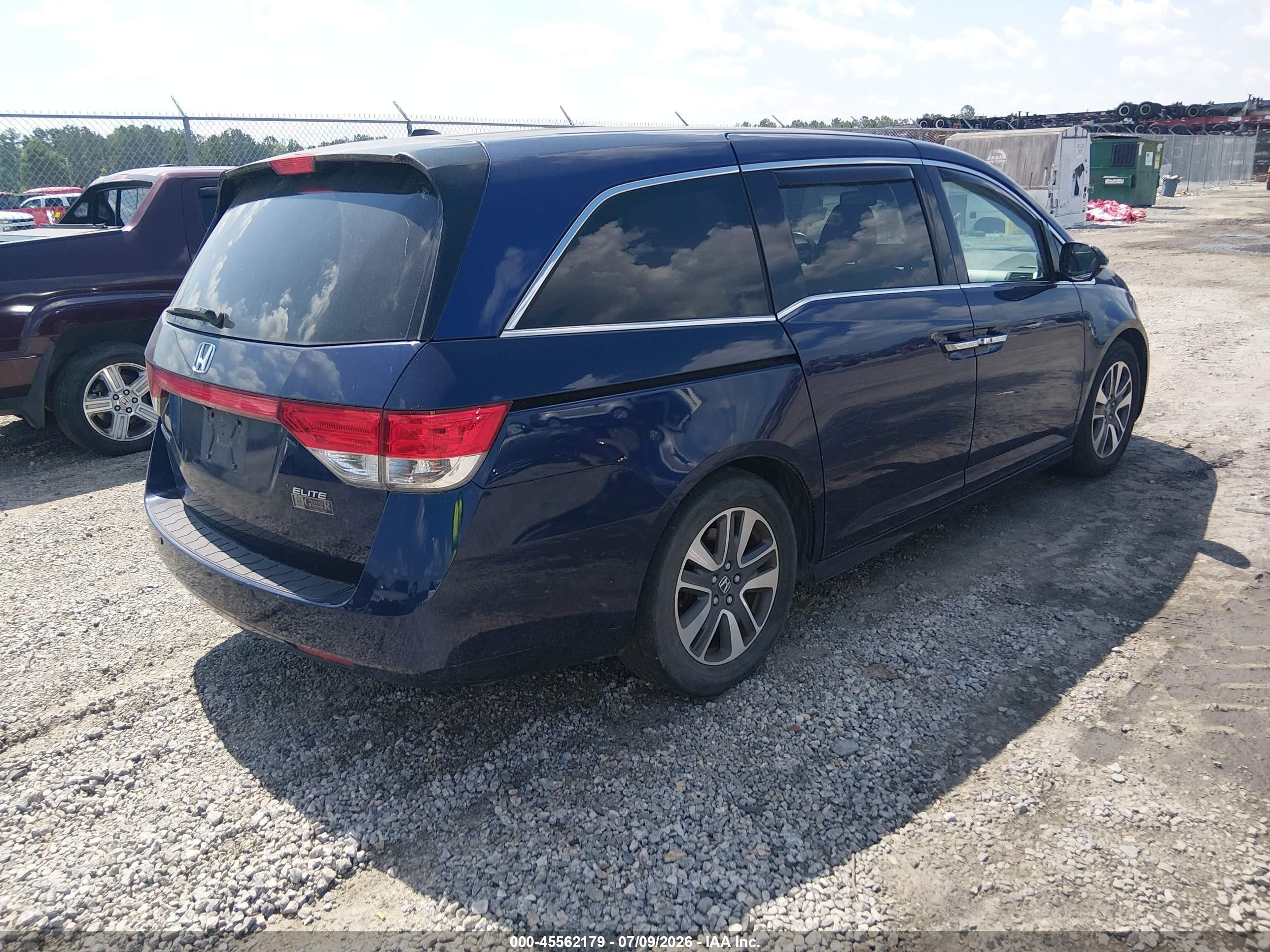 2014 Honda Odyssey Touring/touring Elite Blue vin: 5FNRL5H95EB064672