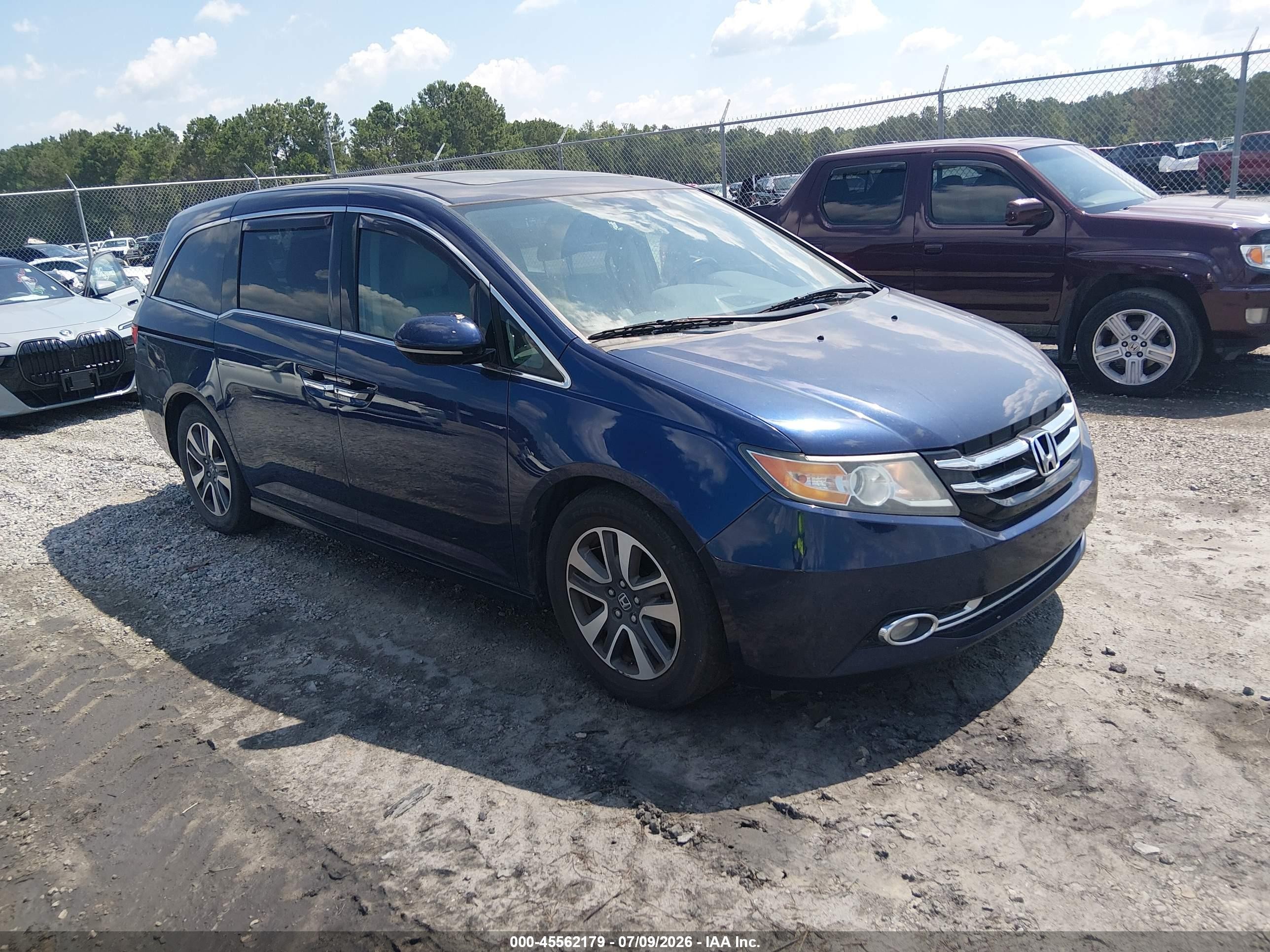 2014 Honda Odyssey Touring/touring Elite Blue vin: 5FNRL5H95EB064672