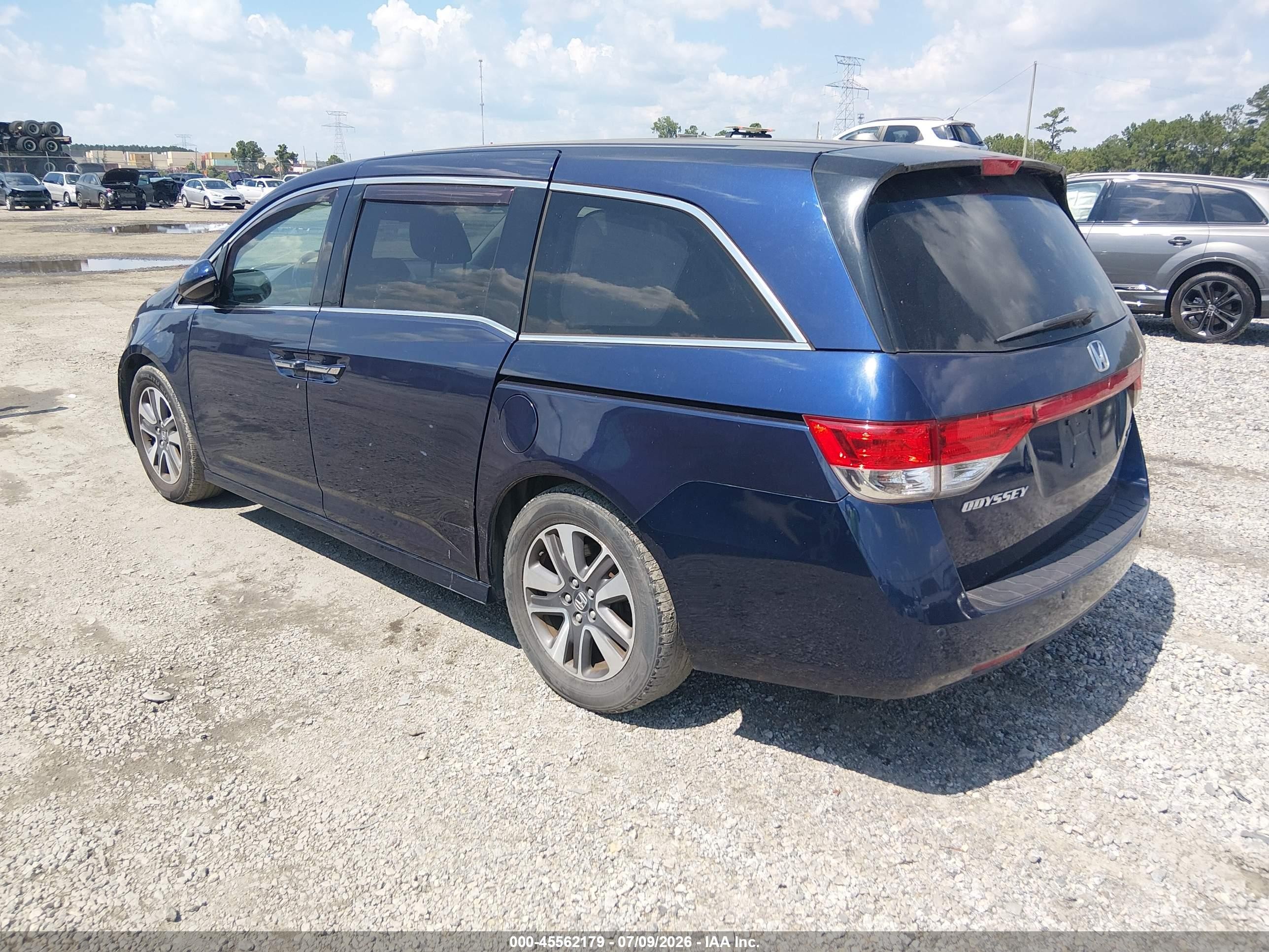 2014 Honda Odyssey Touring/touring Elite Blue vin: 5FNRL5H95EB064672