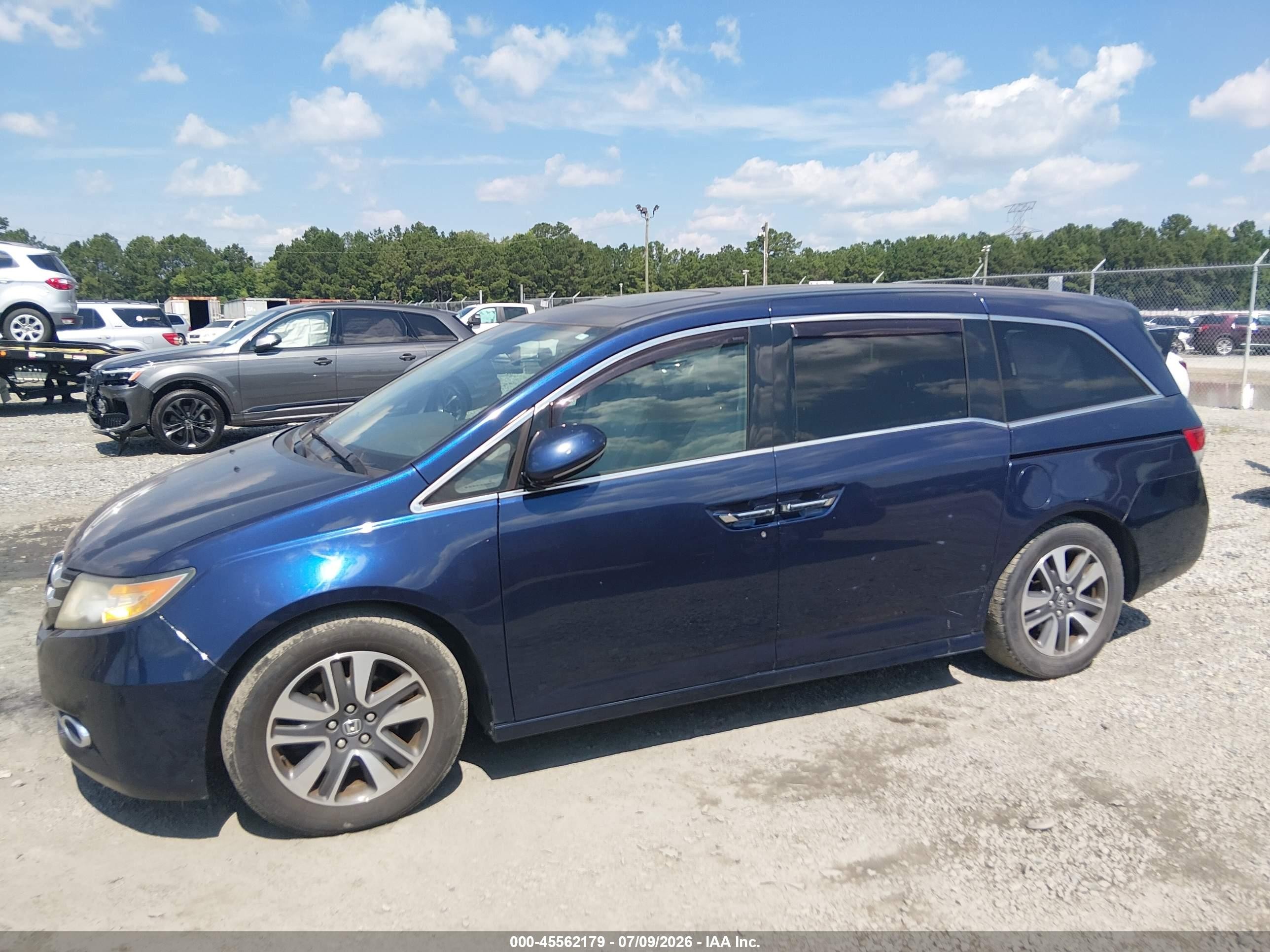 2014 Honda Odyssey Touring/touring Elite Blue vin: 5FNRL5H95EB064672