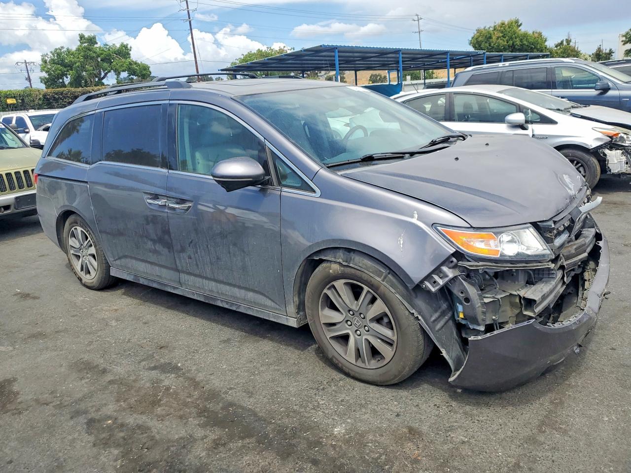 2014 Honda Odyssey Touring Gray vin: 5FNRL5H95EB065224
