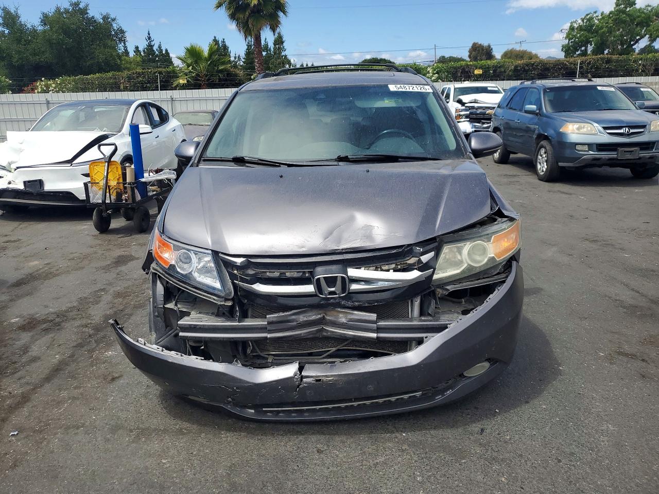 2014 Honda Odyssey Touring Gray vin: 5FNRL5H95EB065224