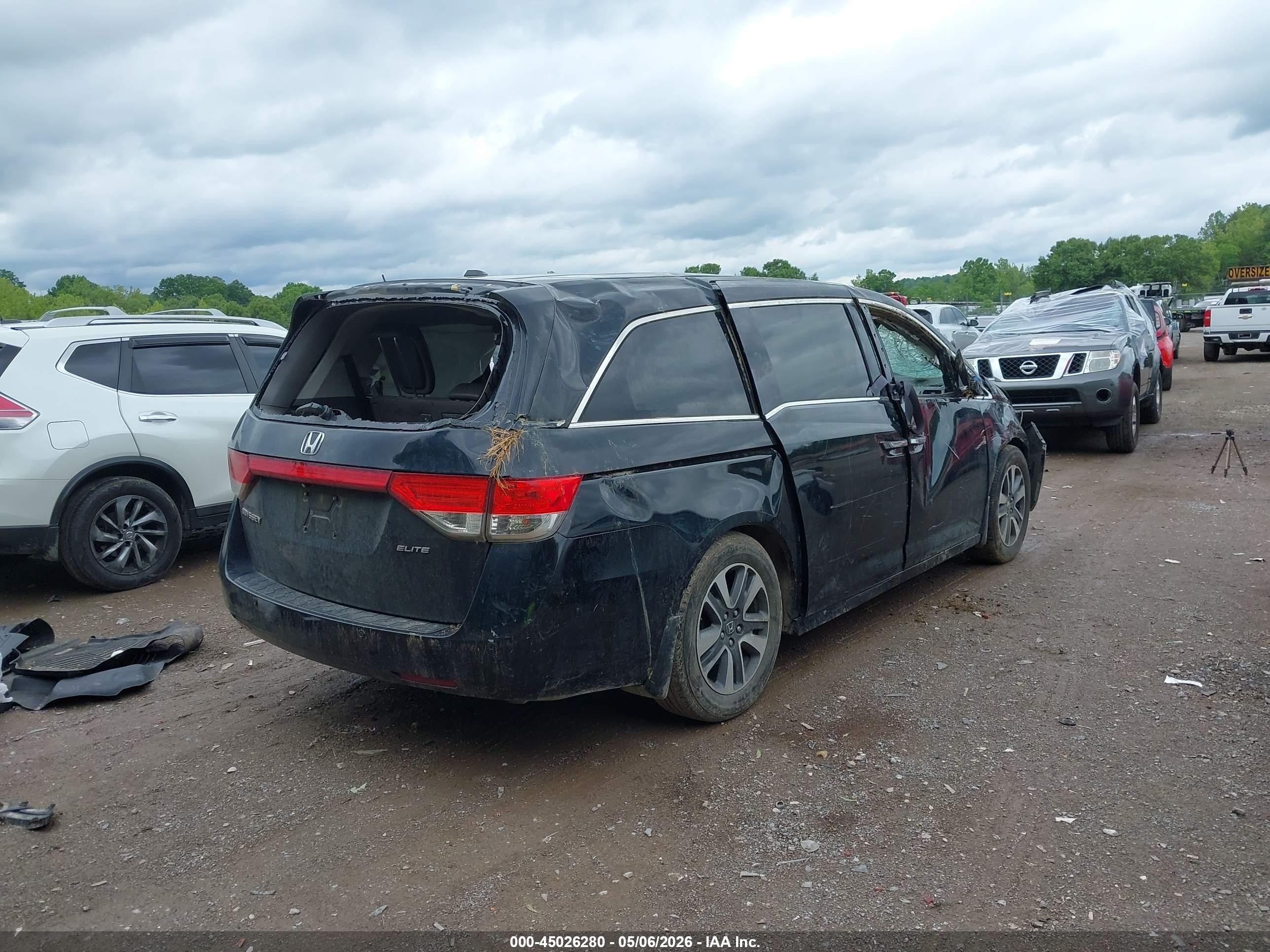 2014 Honda Odyssey Touring/touring Elite Black vin: 5FNRL5H95EB107827