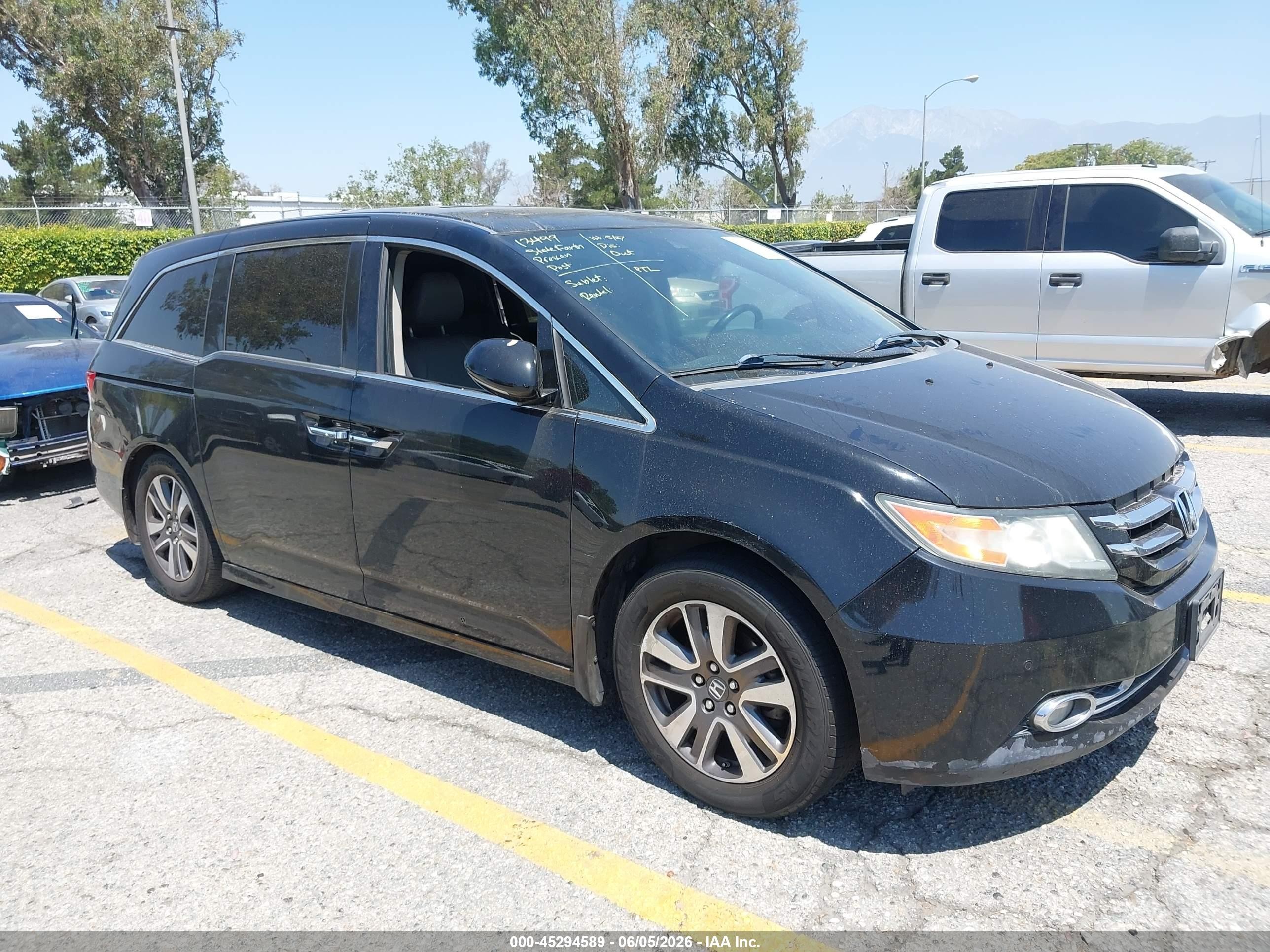 2014 Honda Odyssey Touring/touring Elite Black vin: 5FNRL5H95EB133828