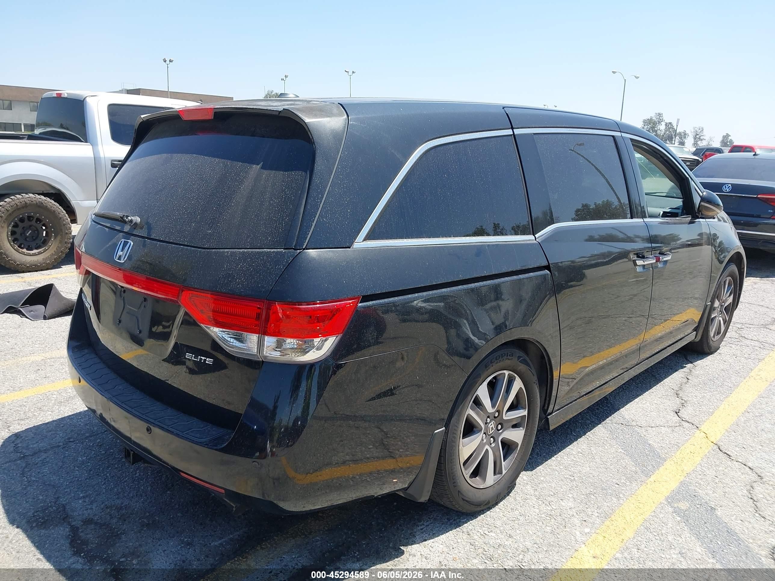 2014 Honda Odyssey Touring/touring Elite Black vin: 5FNRL5H95EB133828