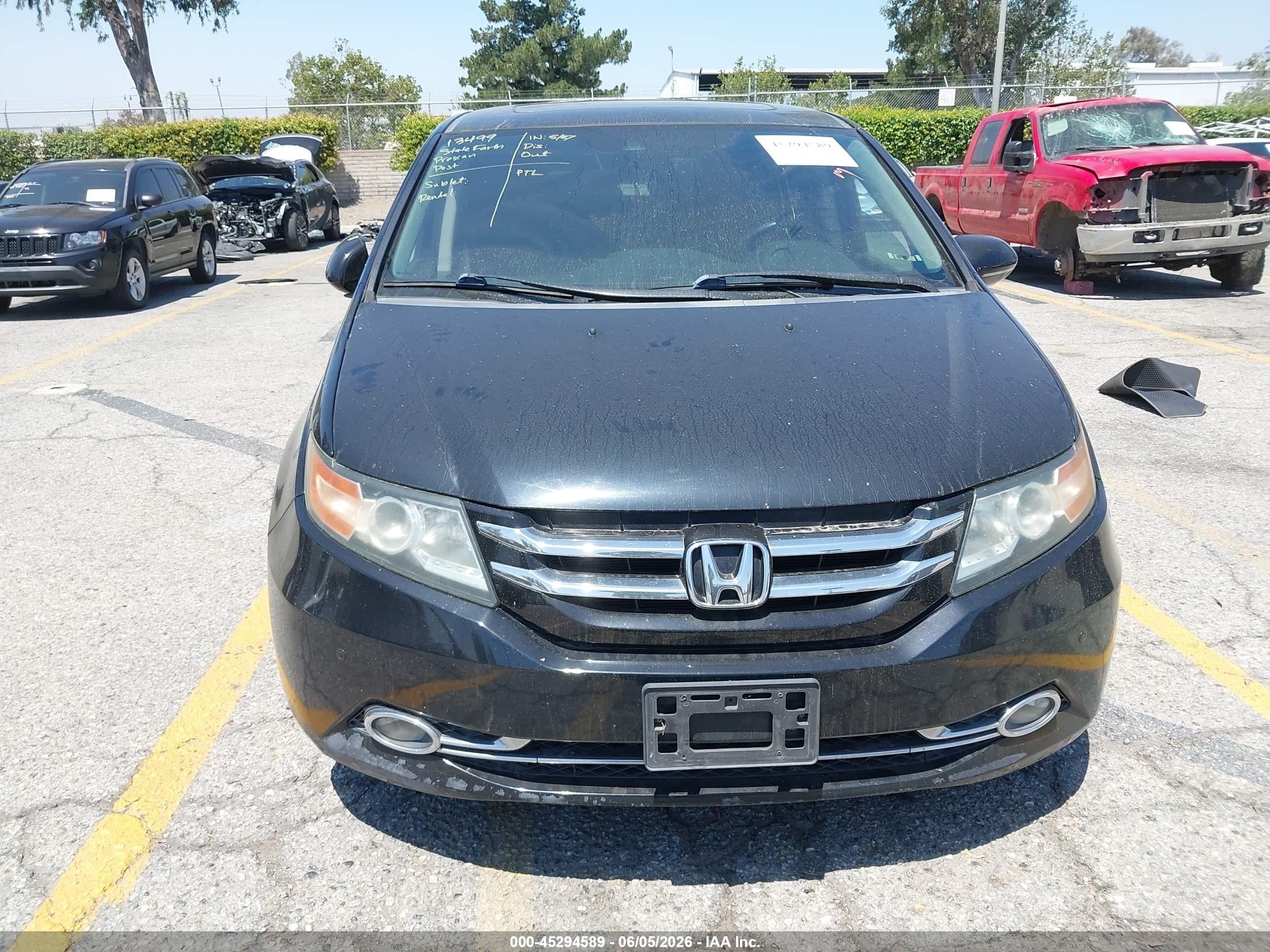 2014 Honda Odyssey Touring/touring Elite Black vin: 5FNRL5H95EB133828