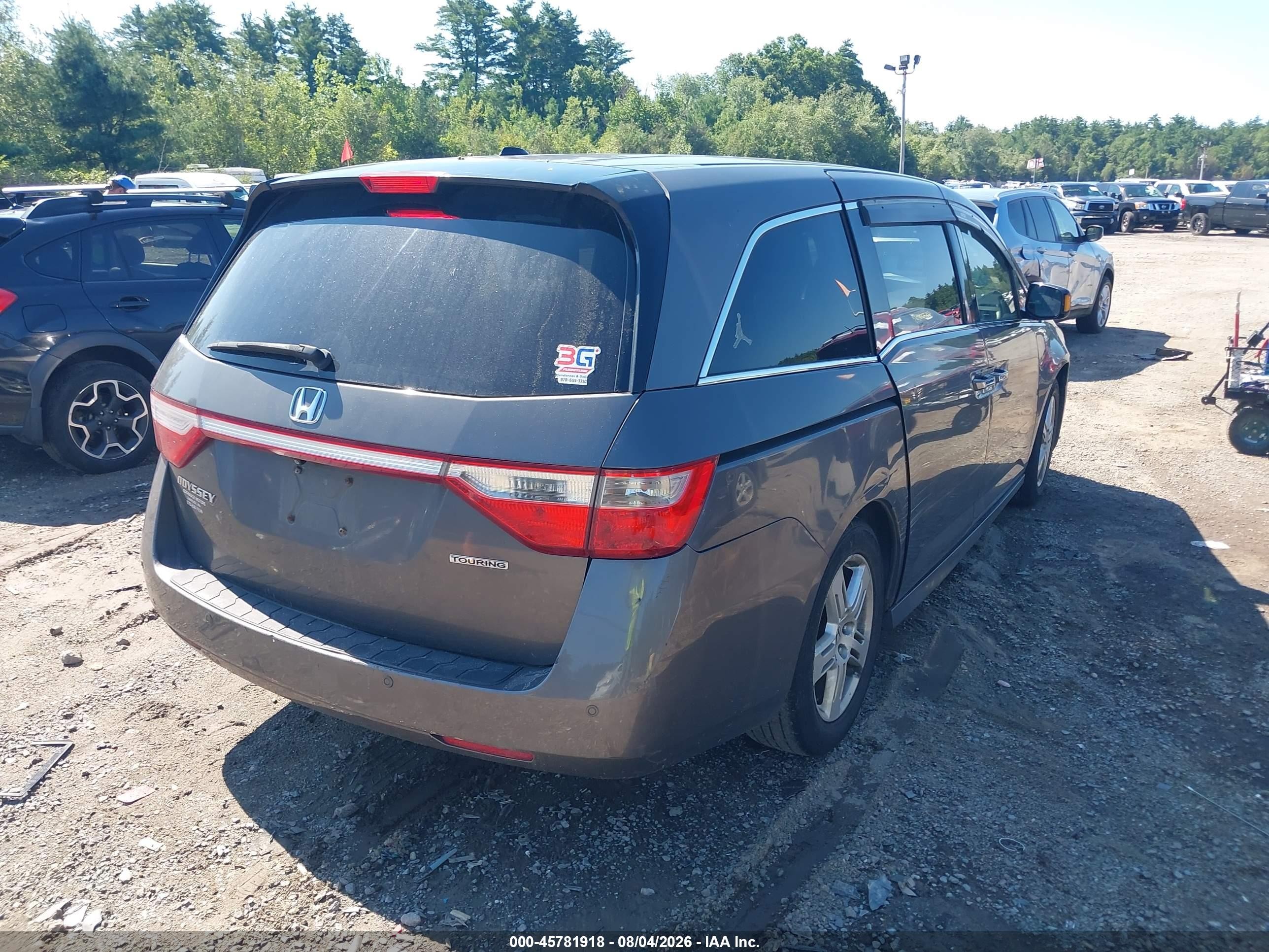 2011 Honda Odyssey Touring/touring Elite Серый vin: 5FNRL5H96BB079970