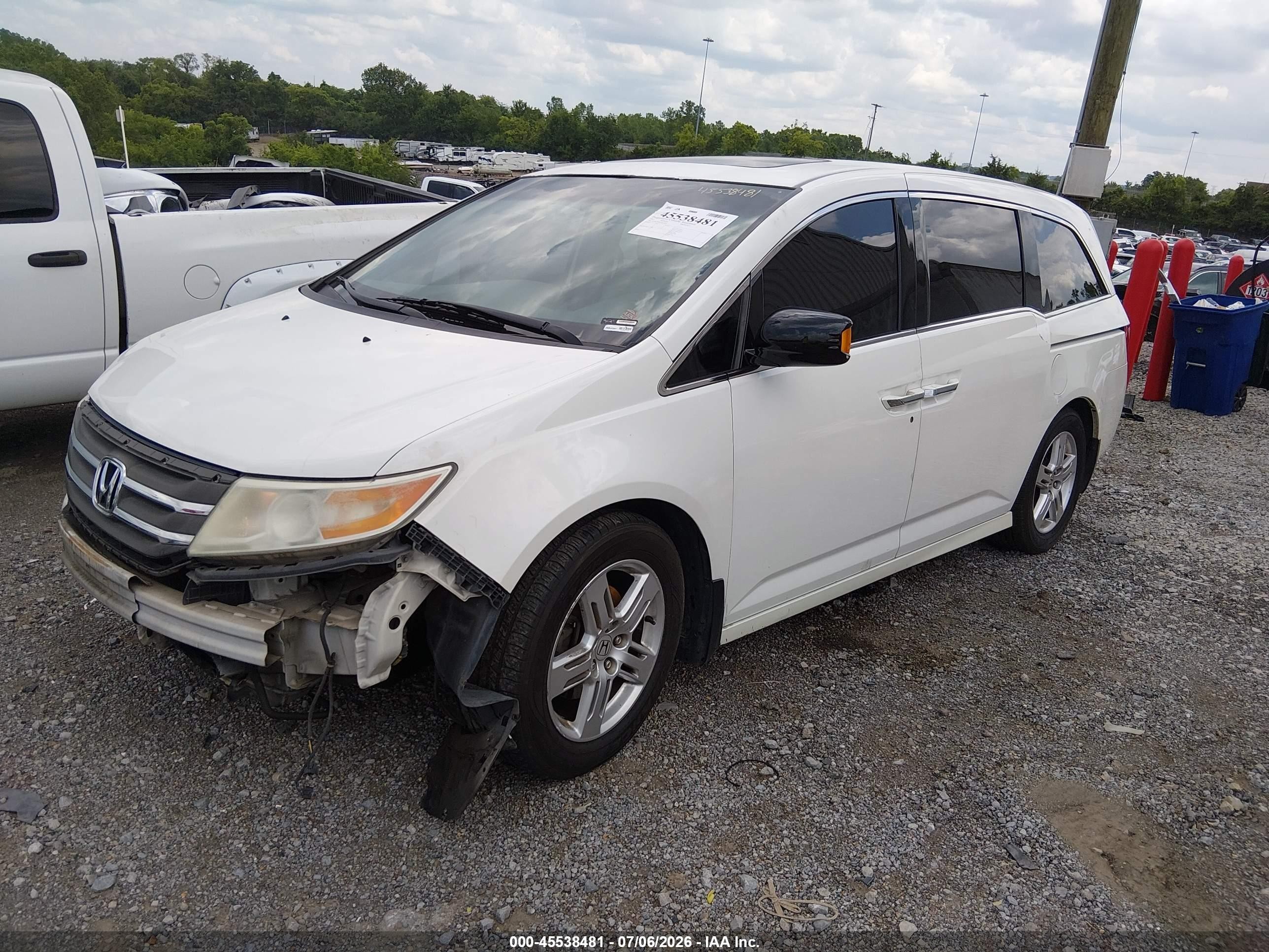 2012 Honda Odyssey Touring/touring Elite Белый vin: 5FNRL5H96CB063818