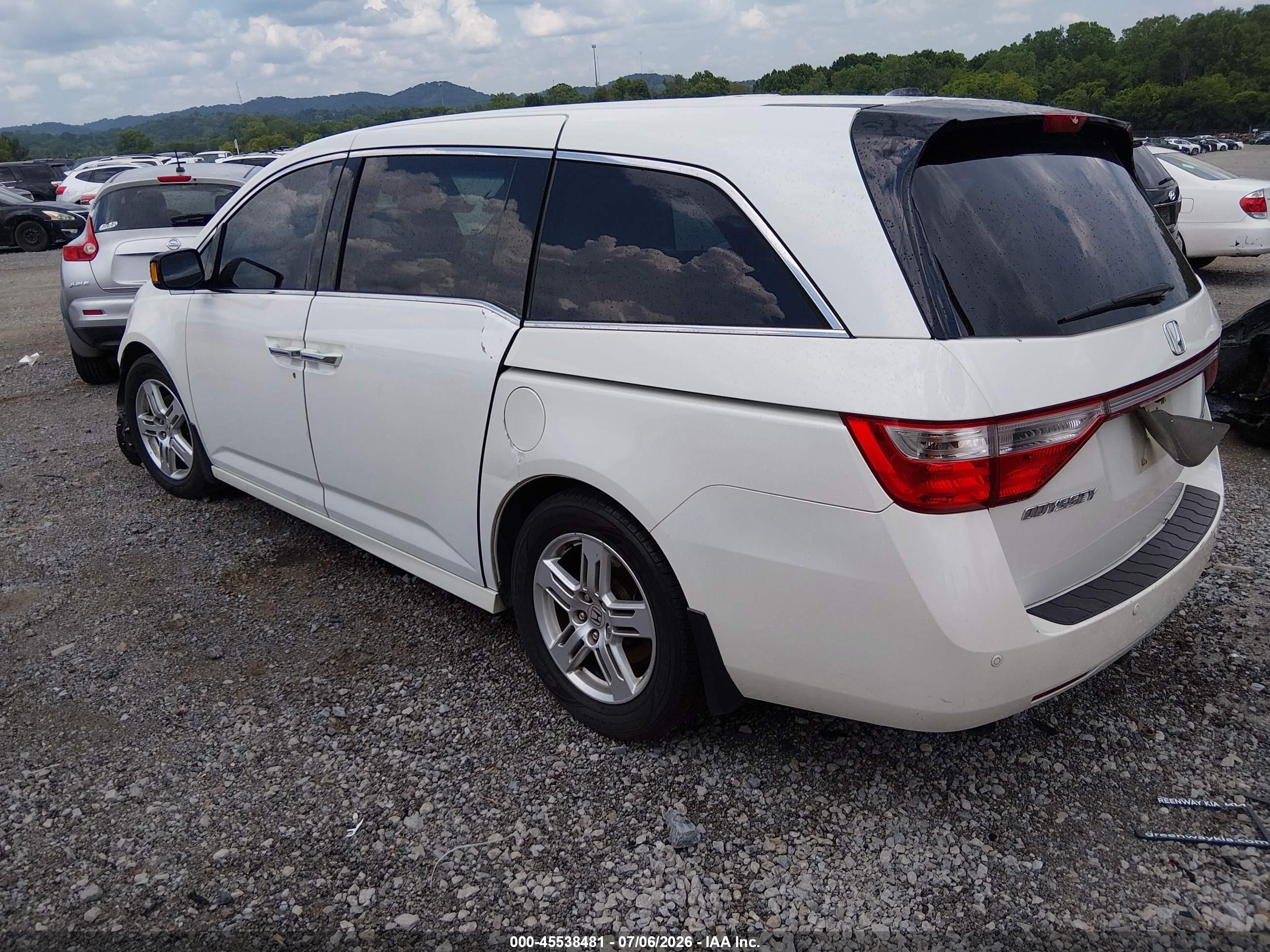 2012 Honda Odyssey Touring/touring Elite Белый vin: 5FNRL5H96CB063818