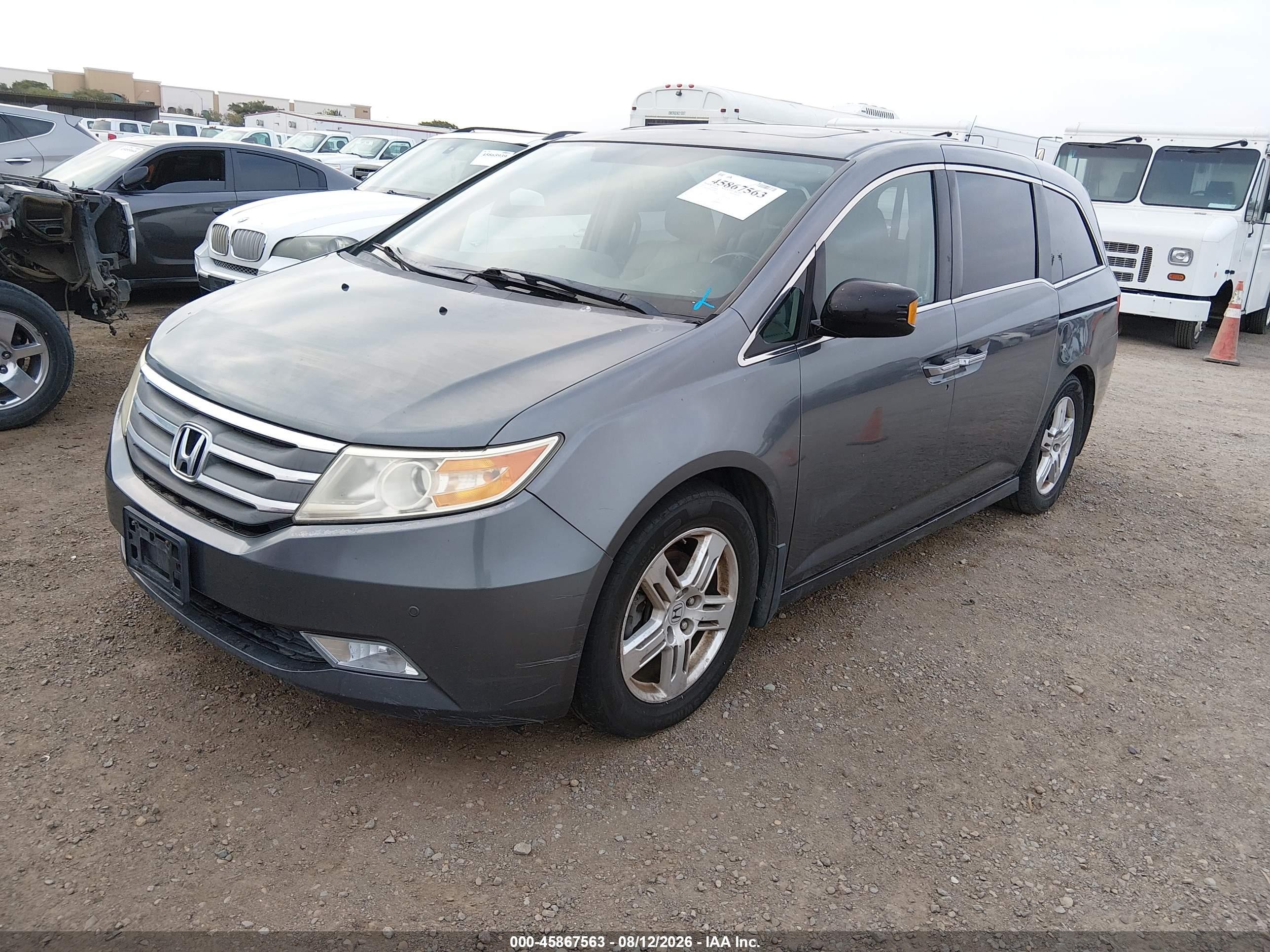2012 Honda Odyssey Touring/touring Elite Gray vin: 5FNRL5H96CB103928