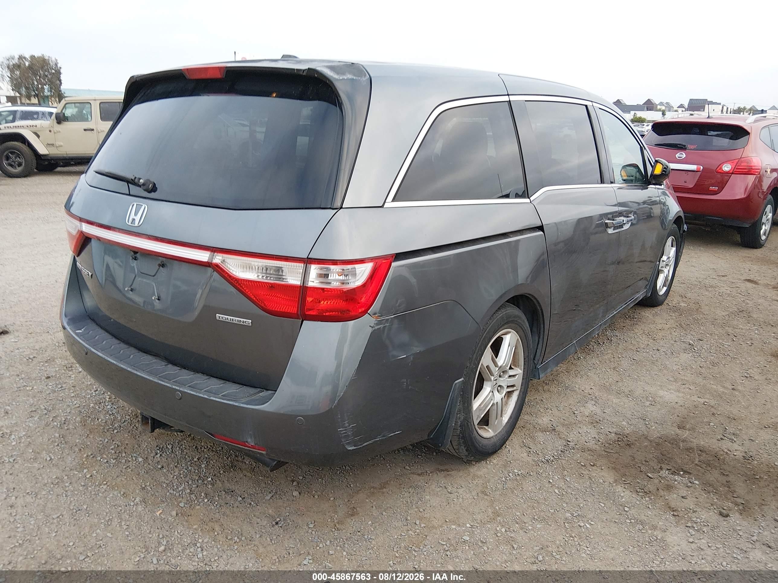 2012 Honda Odyssey Touring/touring Elite Gray vin: 5FNRL5H96CB103928