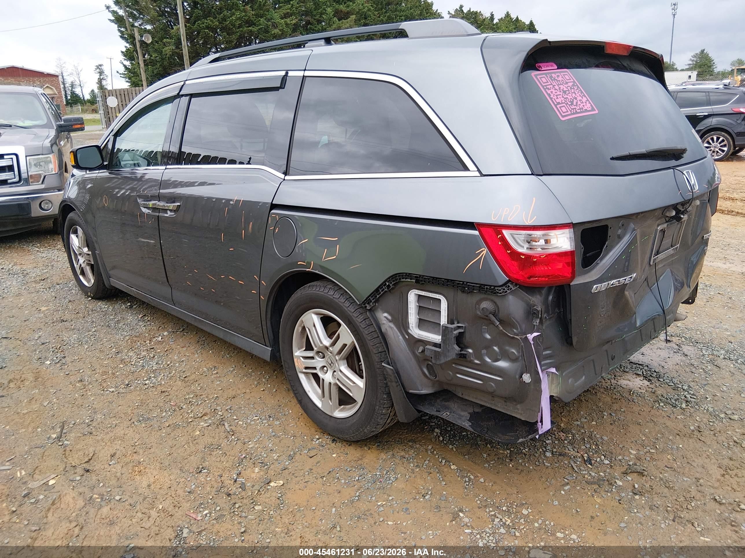 2013 Honda Odyssey Touring/touring Elite Gray vin: 5FNRL5H96DB006956