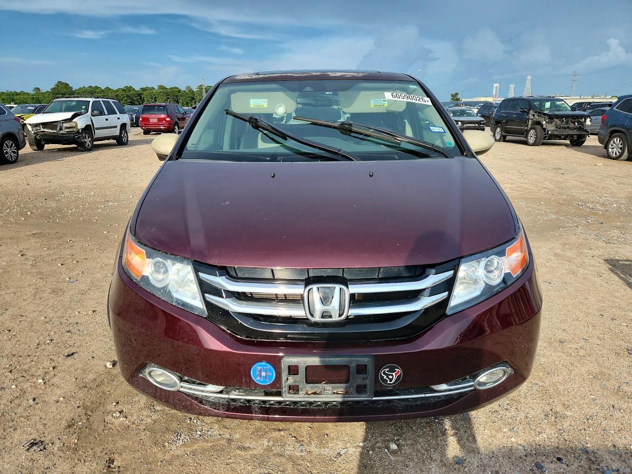 2014 Honda Odyssey Touring Burgundy vin: 5FNRL5H96EB051395