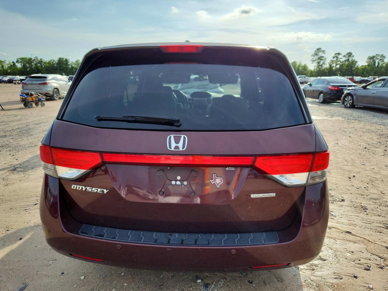 2014 Honda Odyssey Touring Burgundy vin: 5FNRL5H96EB051395