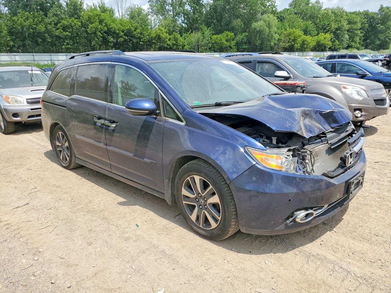 2014 Honda Odyssey Touring Синий vin: 5FNRL5H96EB080055